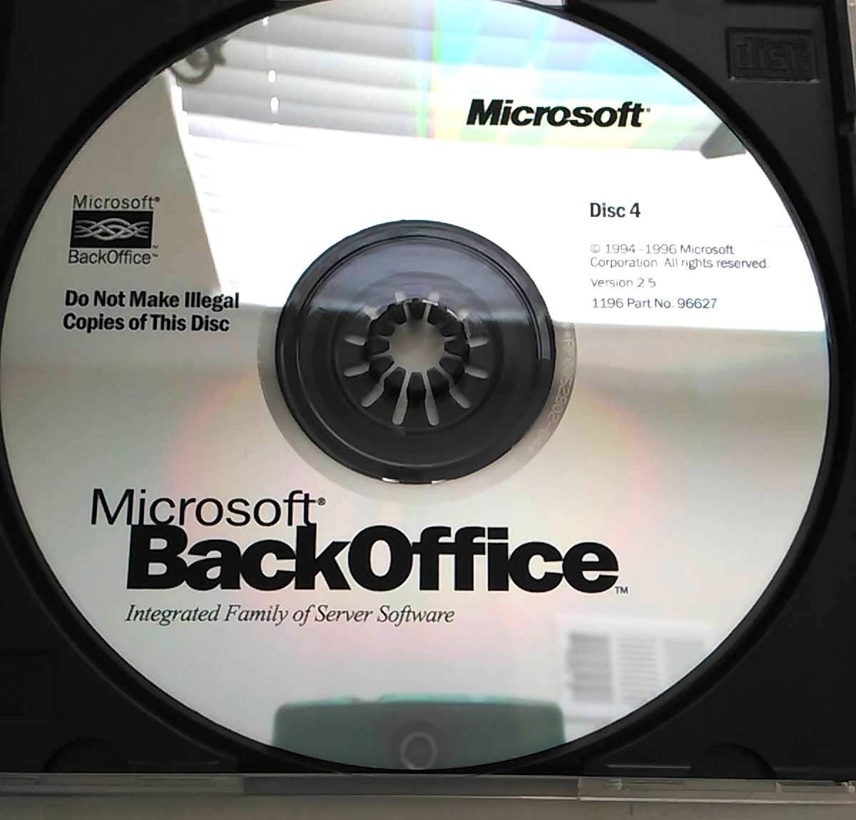 Microsoft BackOffice Version 2.5 Full Version w/ 10 Client Access