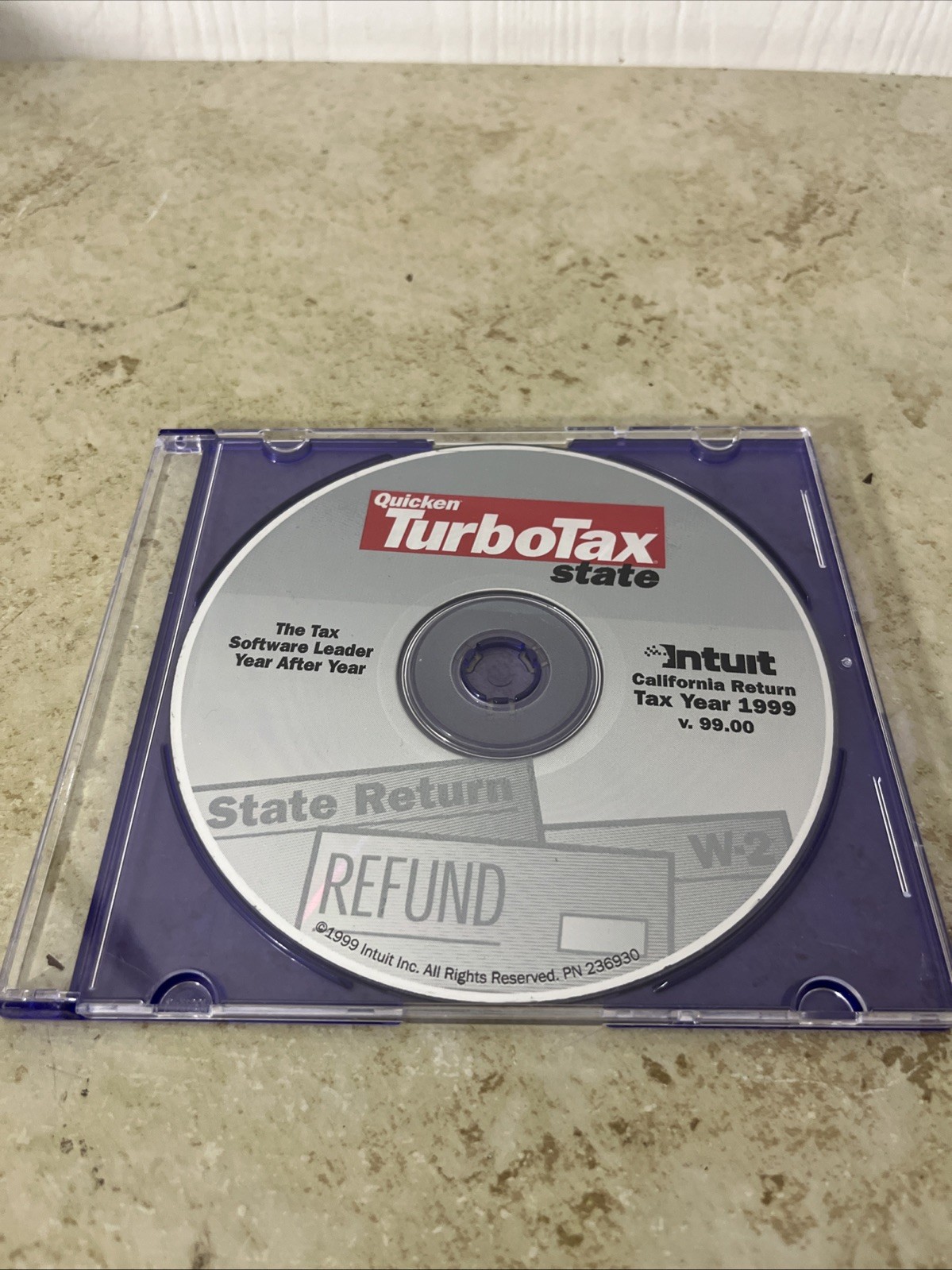 Intuit Quicken Turbotax State California Return Tax Year 1999 V99.00 Disk Only