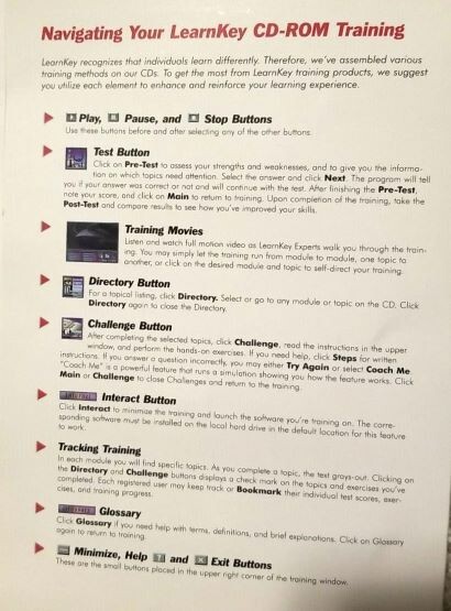 LEARN KEY Office 2000 Multimedia Computer Based Training PC 6 CD Set Vintage NEW