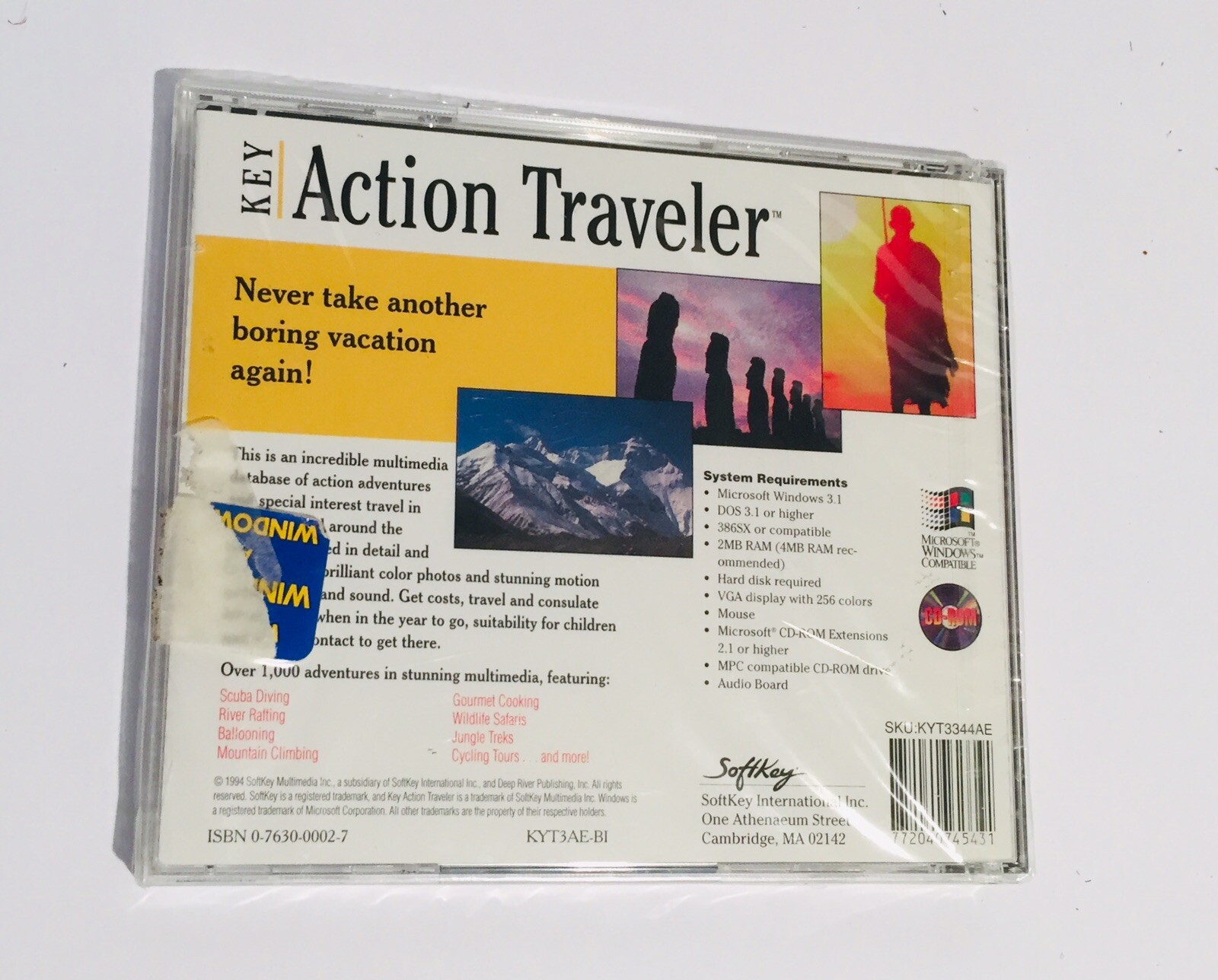 NEW SEALED Key Software Action Traveler Softkey Platinum CD For Windows