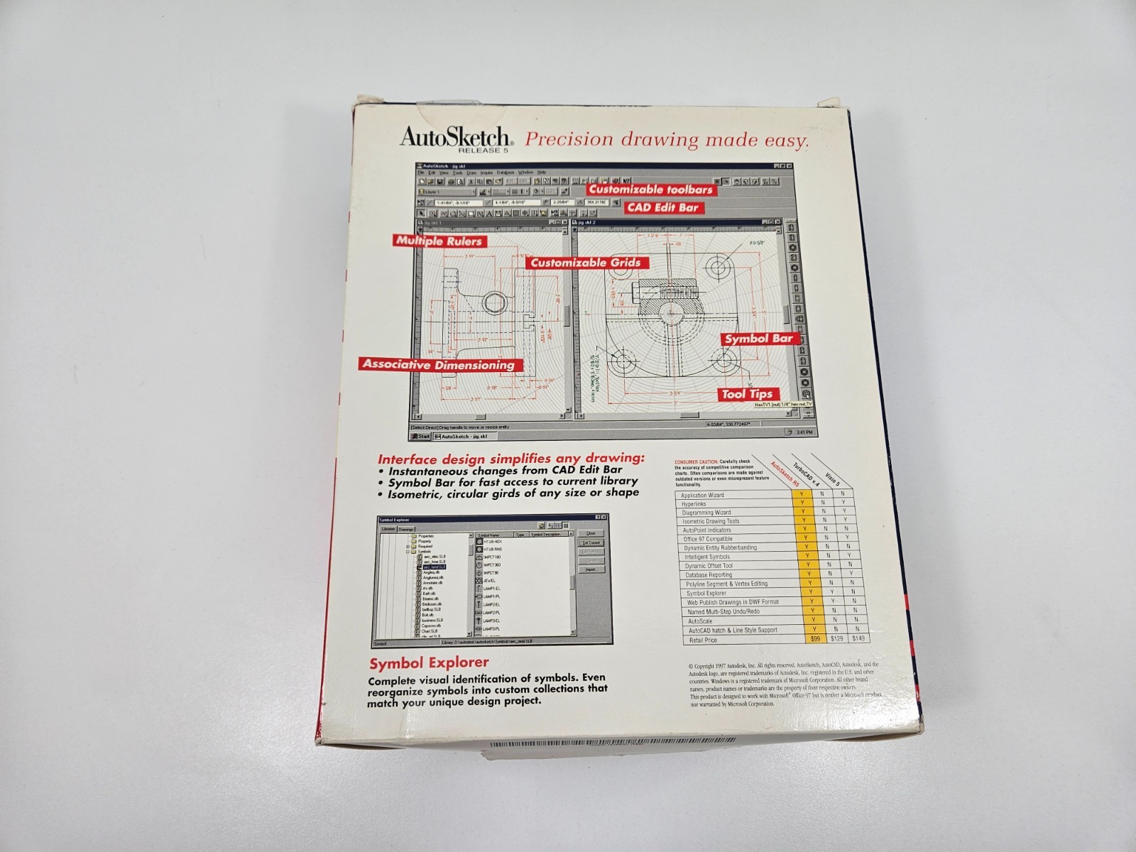 AUTODESK AUTOSKETCH RELEASE 5 For WIN 95, 98, NT, Office 97 – BRAND NEW