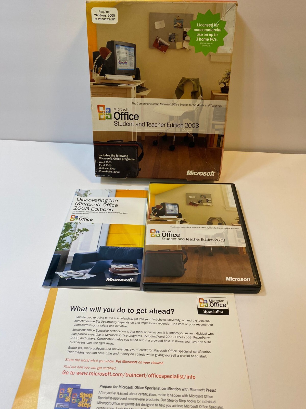 Microsoft Office Student and Teacher Edition 2003 Word Excel w/ Key, Genuine!