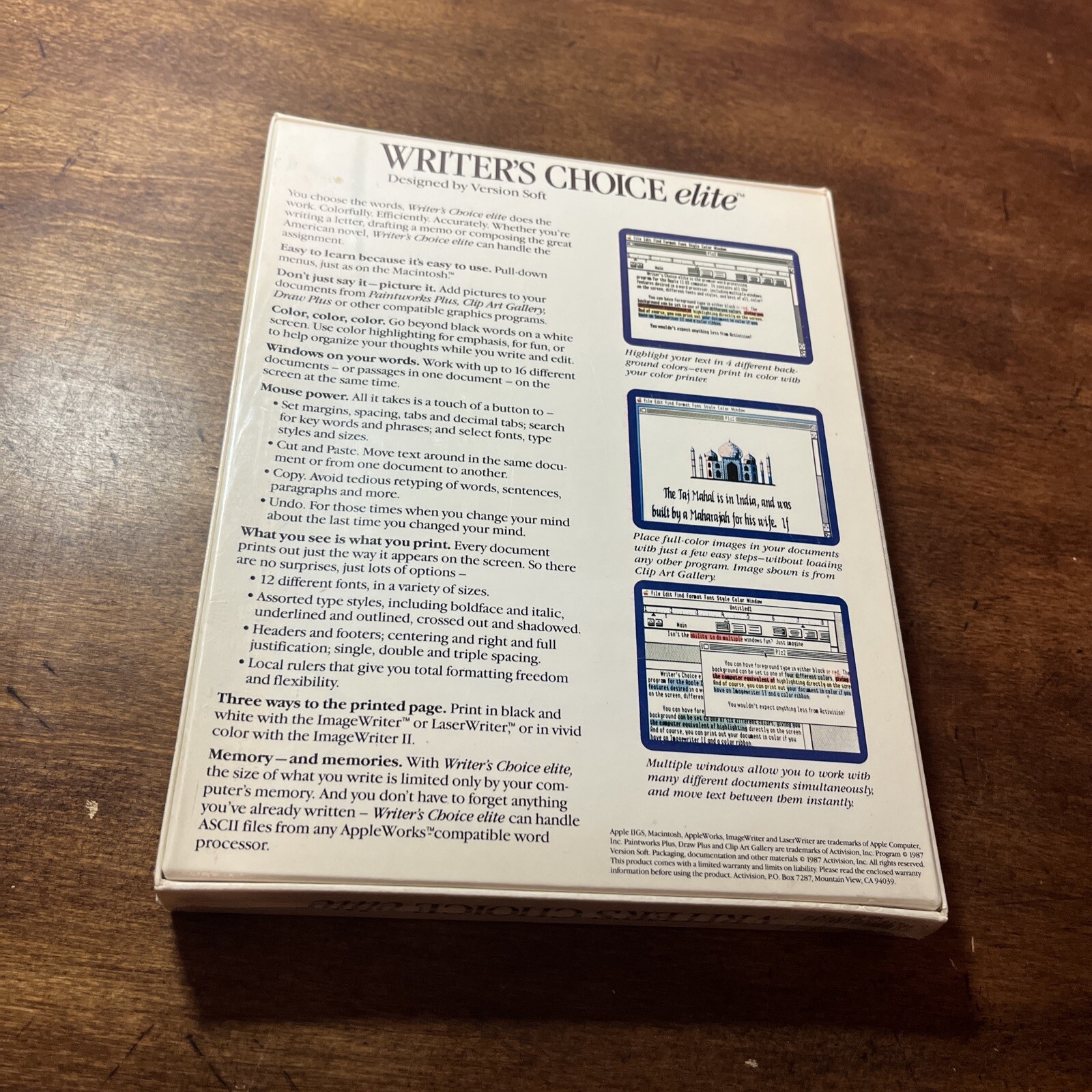 Writer’s Choice Elite( Apple IIGS 2, 1987) Big Box Work Processor New Sealed