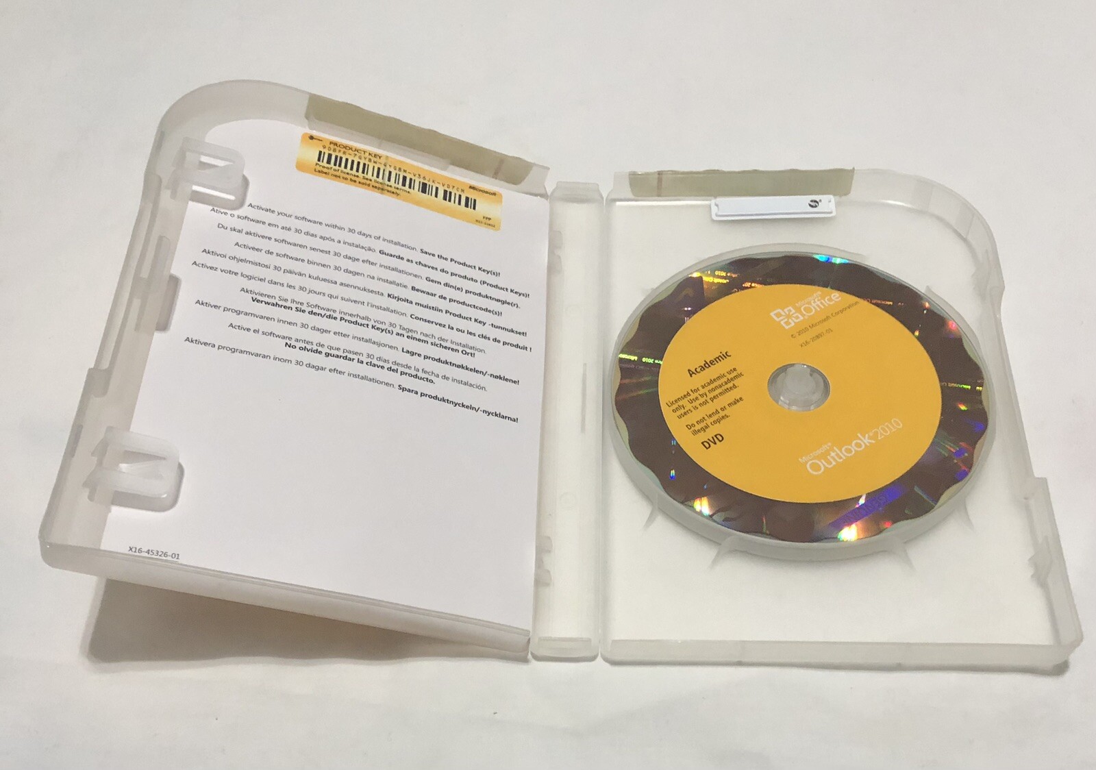 Microsoft Office 2010 Academic DVD + Product Key And Quick Start Info Card Read