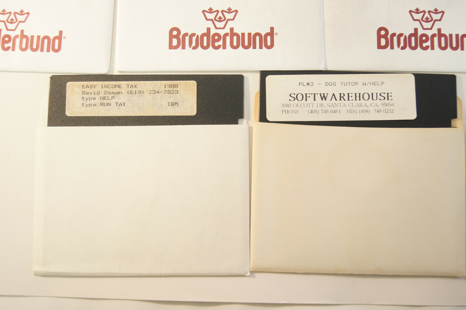 24 Vintage 5.5″ Floppy Discs AMT DOS Accounting Softwarehouse Tax Money Counts