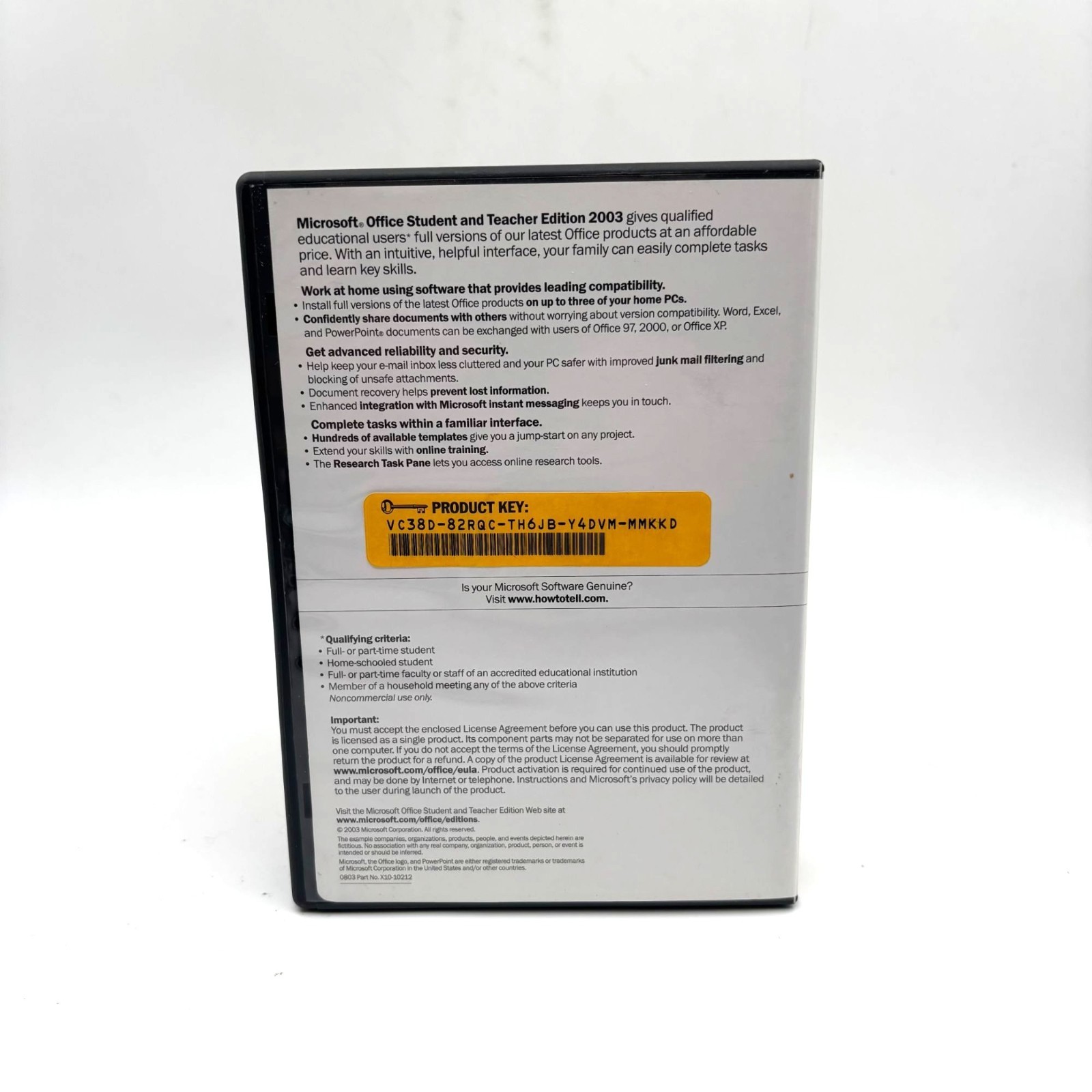 Microsoft Office 2003 Student & Teacher Edition Software With Product Key