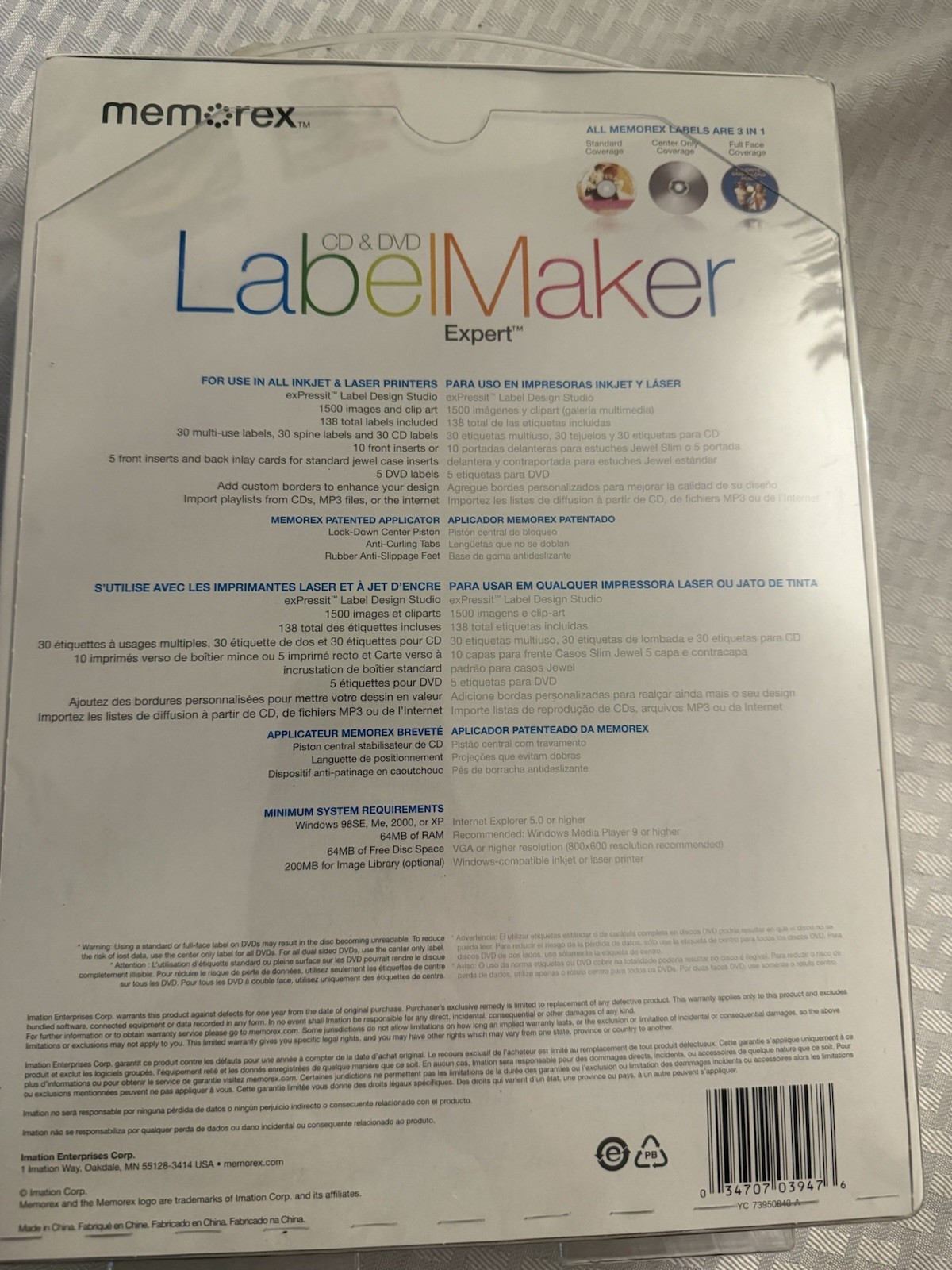 Memorex LabelMaker Expert CD & DVD Label Maker for Windows 98SE/Me/2000/XP