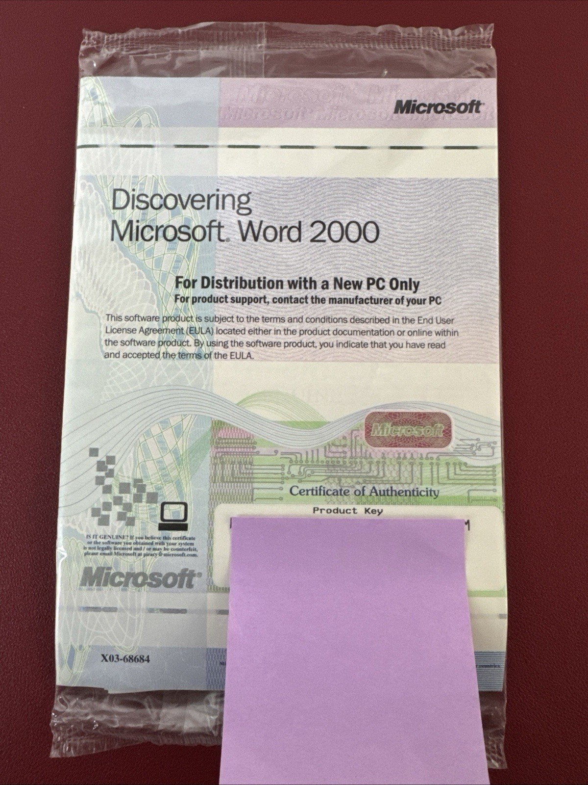 new sealed Discovering Microsoft Word 2000 w/Product Key CD-ROM Software