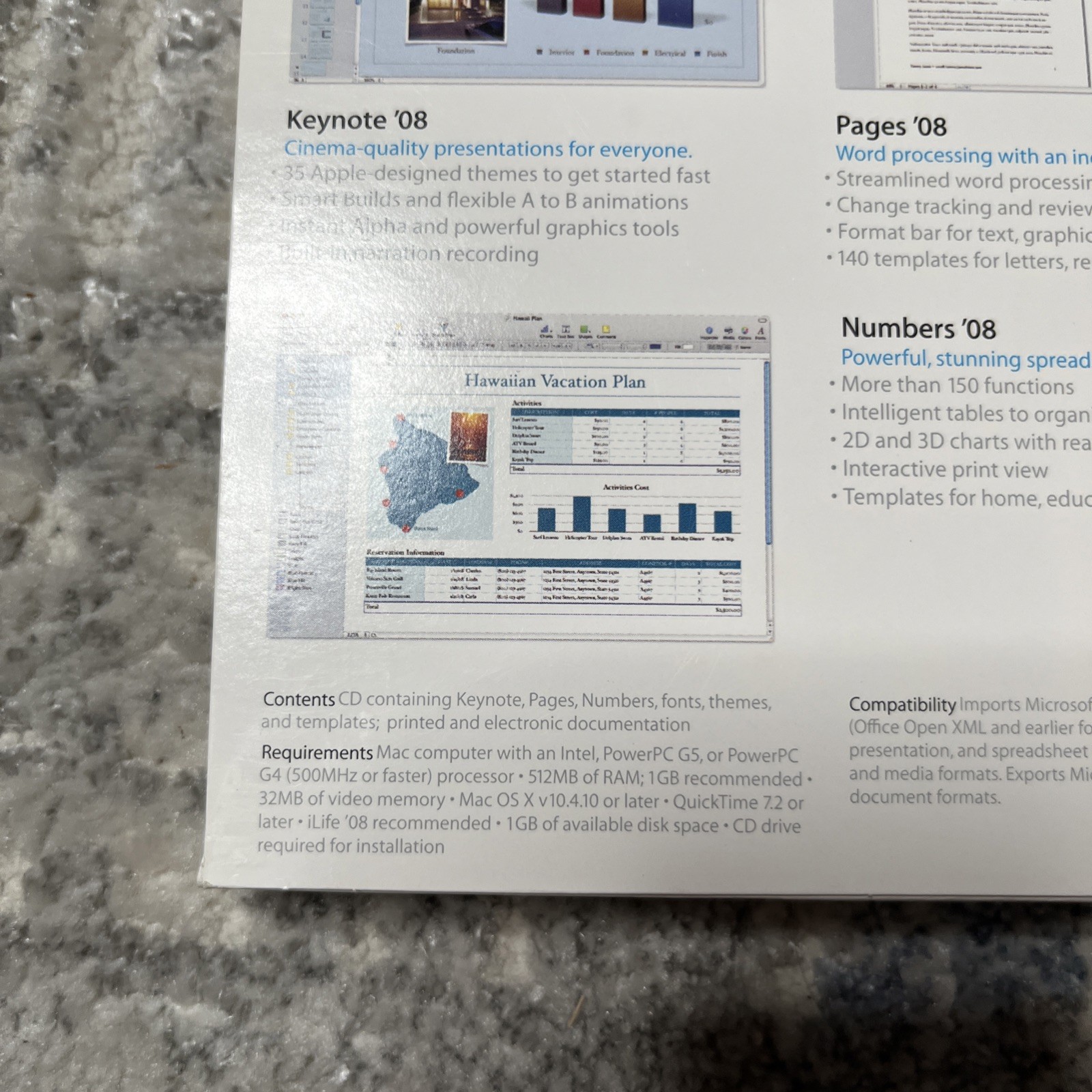 Apple iWork ’08 Install CD Disc Pages Numbers With Keynote Numbers Serial Number