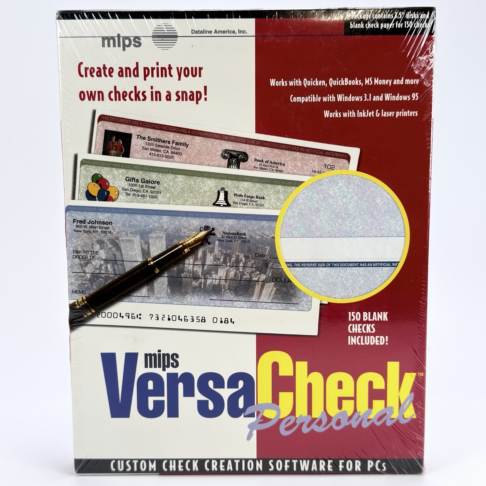 Mips Versa Check Personal Custom Check Creation Software 3.5″ Floppy w/150 Blank