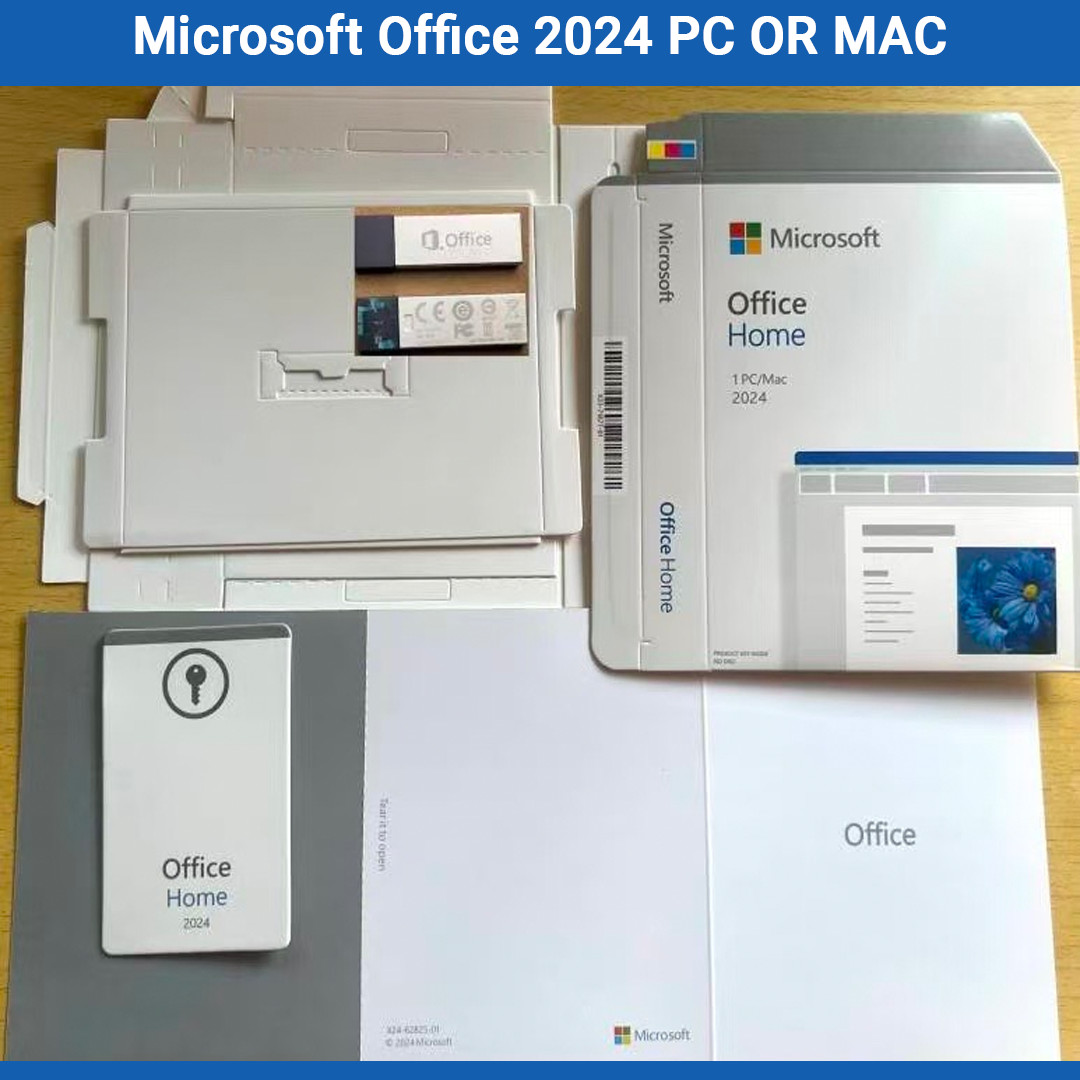 Microsoft Office Home 2024 PC or Mac Lifetime License Product No Subscription