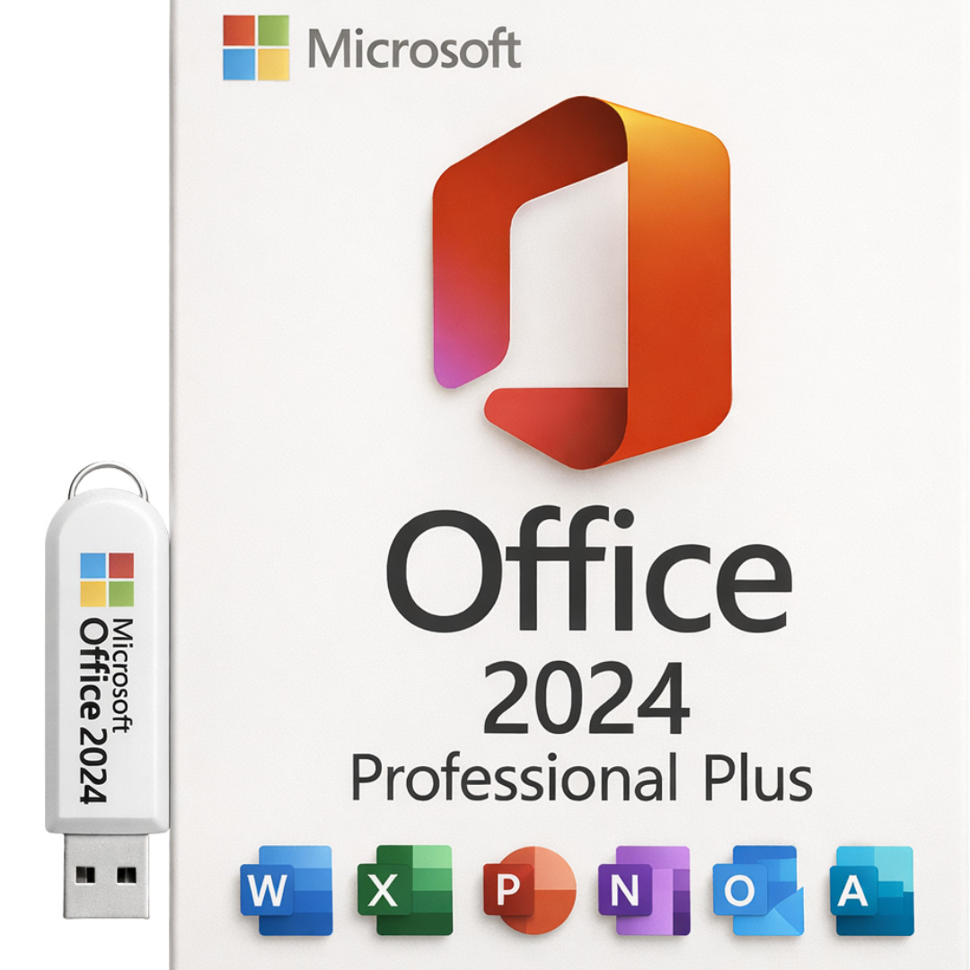 Microsoft Office 2024 Pro Plus Window 10 & 11 USB Drive – Lifetime – 1 User PC