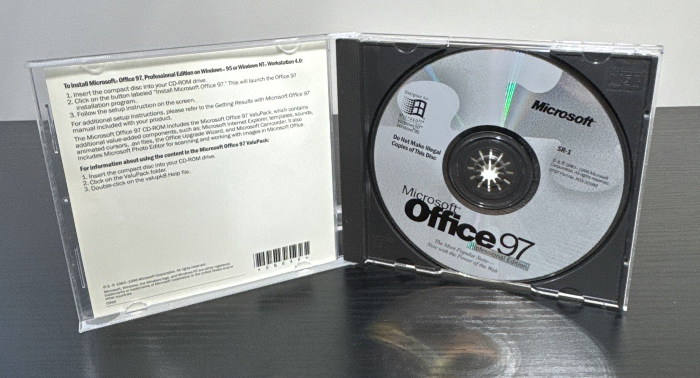 Vintage – Microsoft Office 97 Professional Edition CD-ROM with Product CD Key