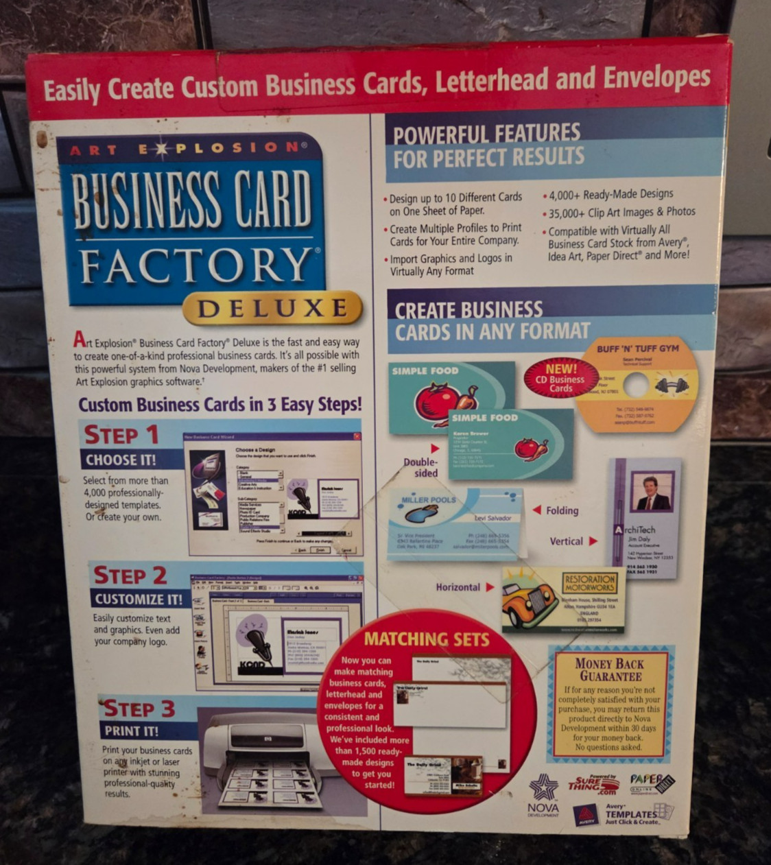 Nova Business Factory Deluxe Business Card Factory Software Version 2.0 New