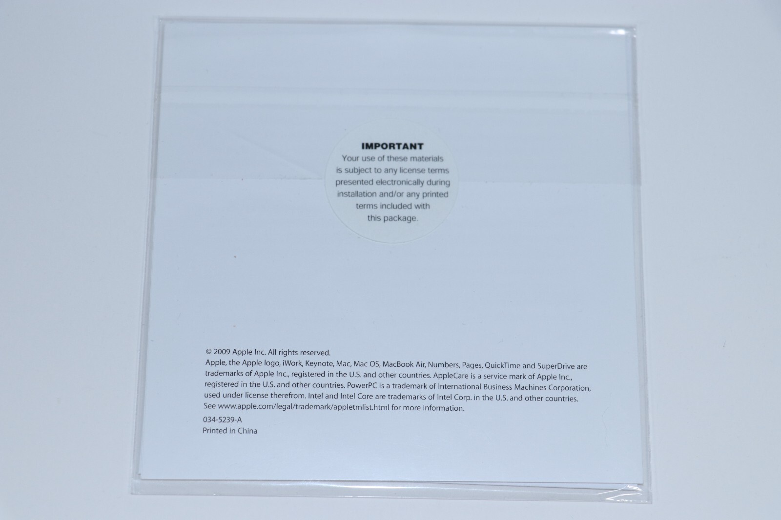 9.0.3 iWork 9.0 Macintosh Mac Install Software DVD Disc Pages Numbers Keynote