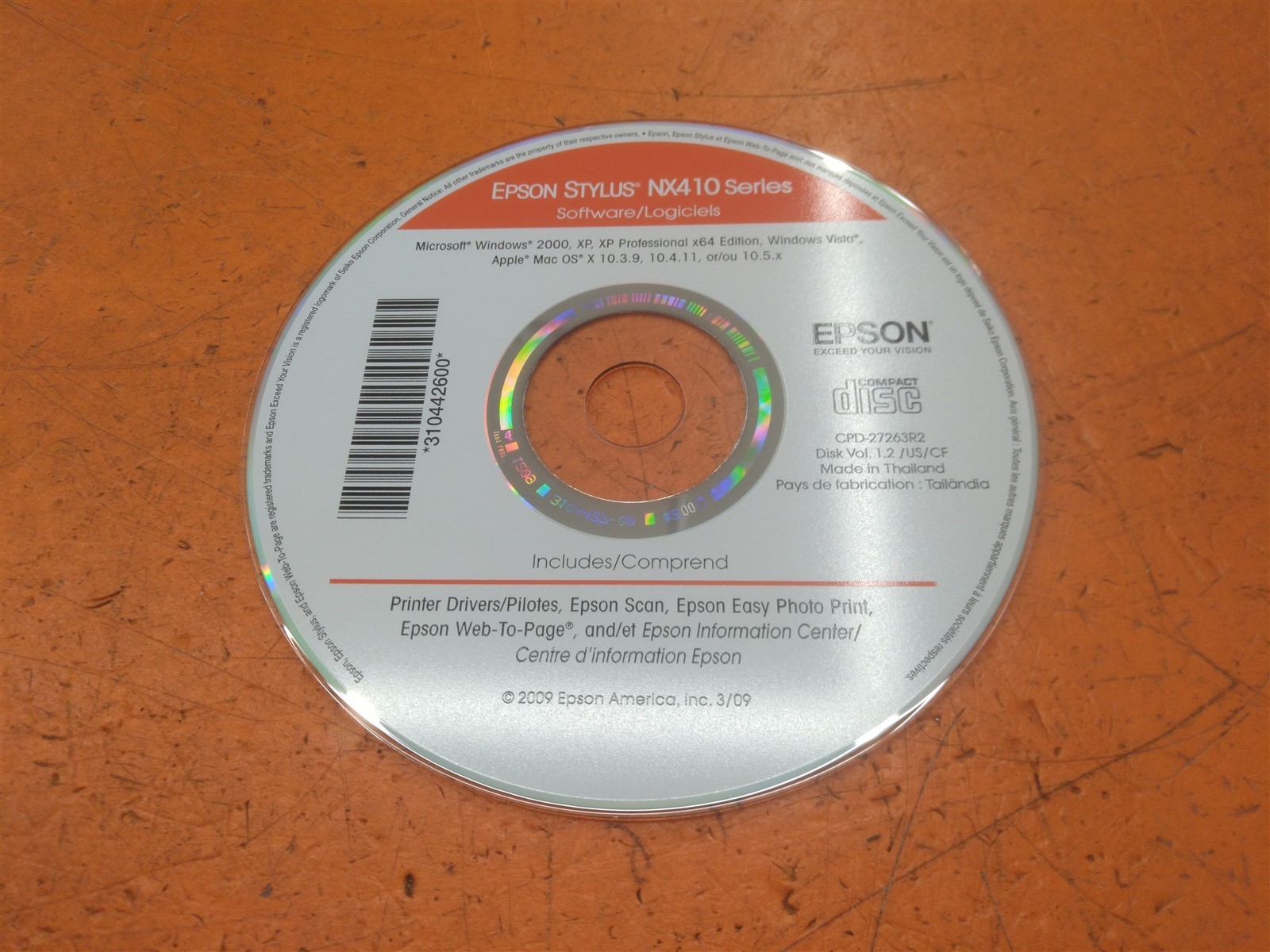 ⭐️⭐️⭐️⭐️⭐️ PC Software CD Disc Epson Stylus NX410 Series Printer