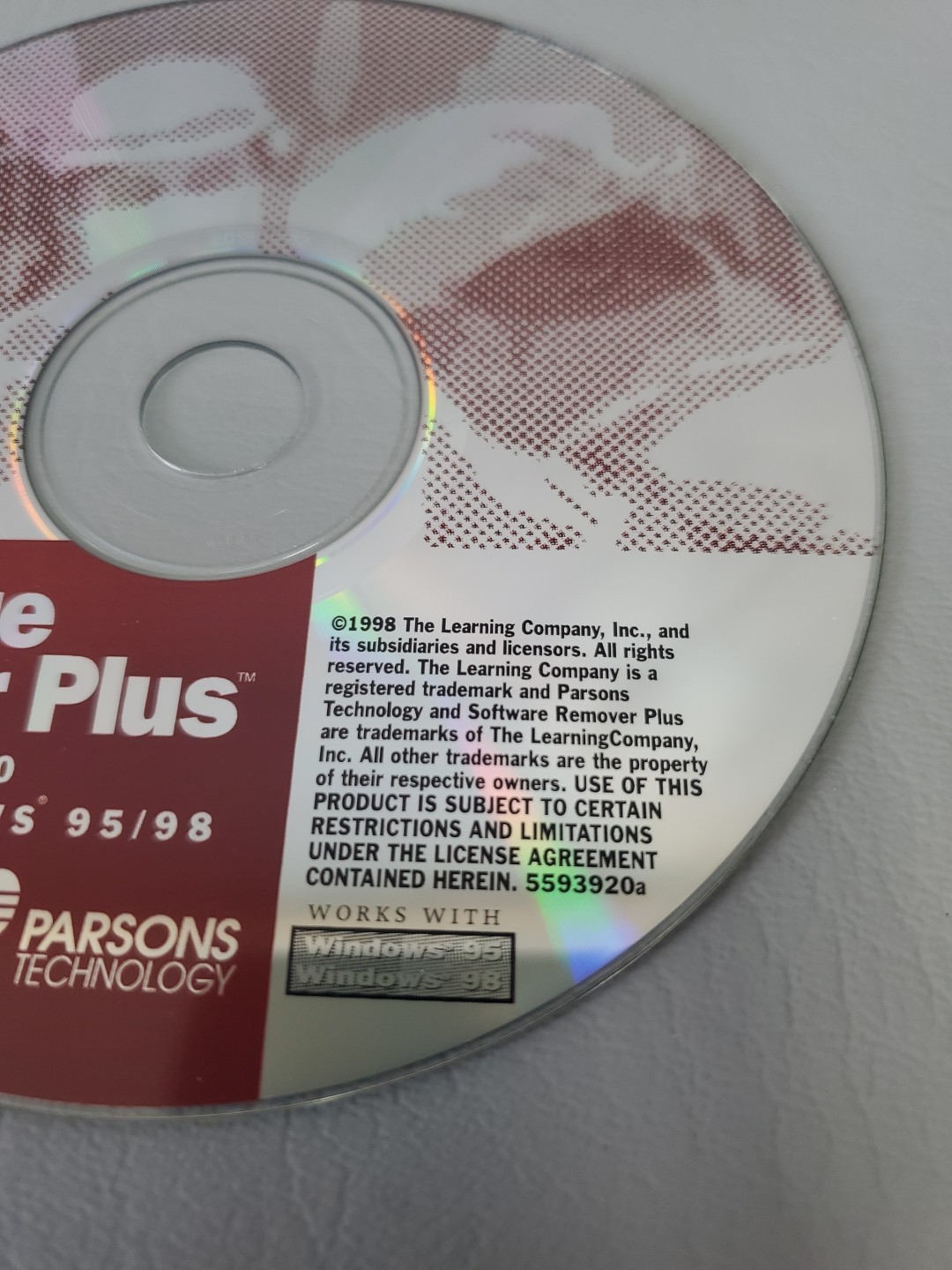 Parsons Technology Software Remover Plus v3.0 PC Computer Program 1998 CD CD-ROM