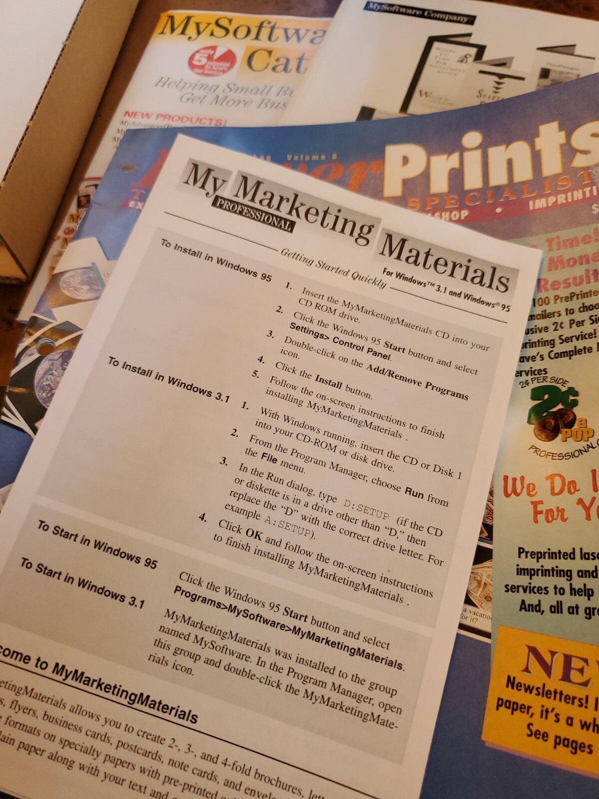 My Marketing Materials Windows 3.1 & 95