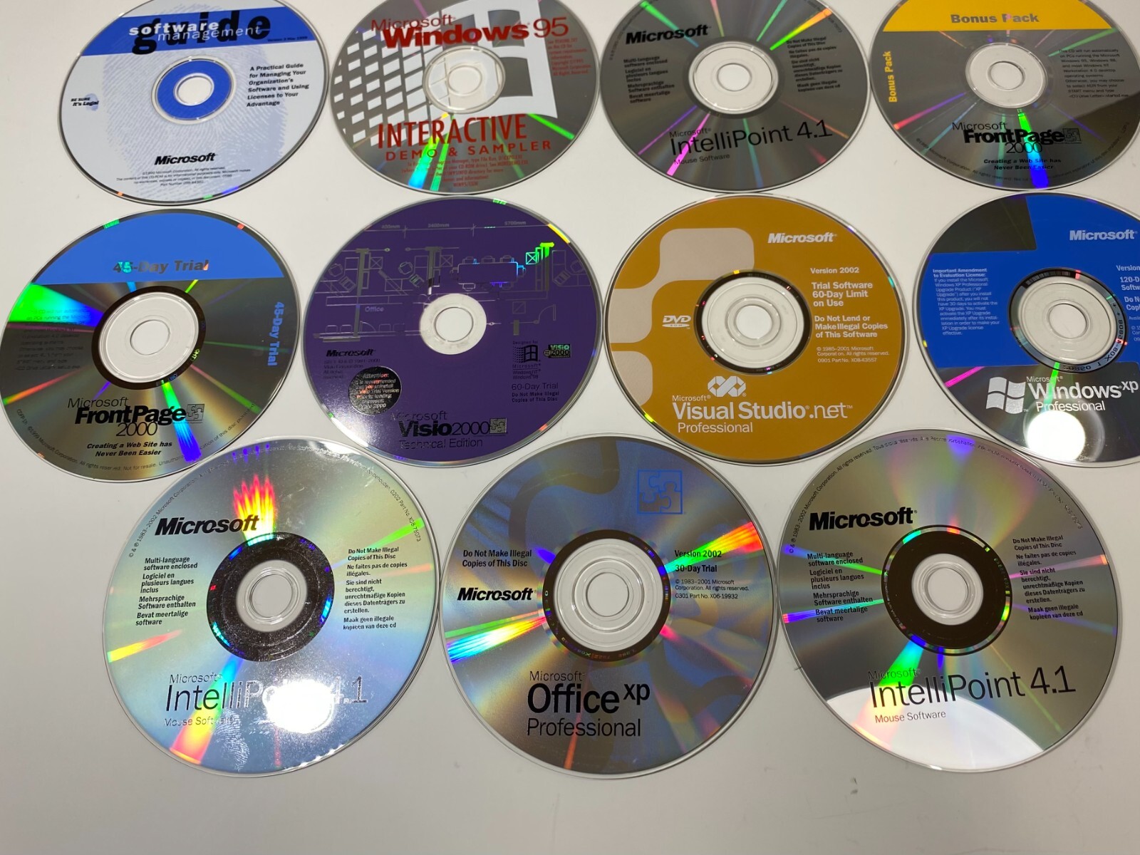 Lot of 11 Microsoft Disk Lot, Vintage Software, 2000, 2002, Demo, Sample