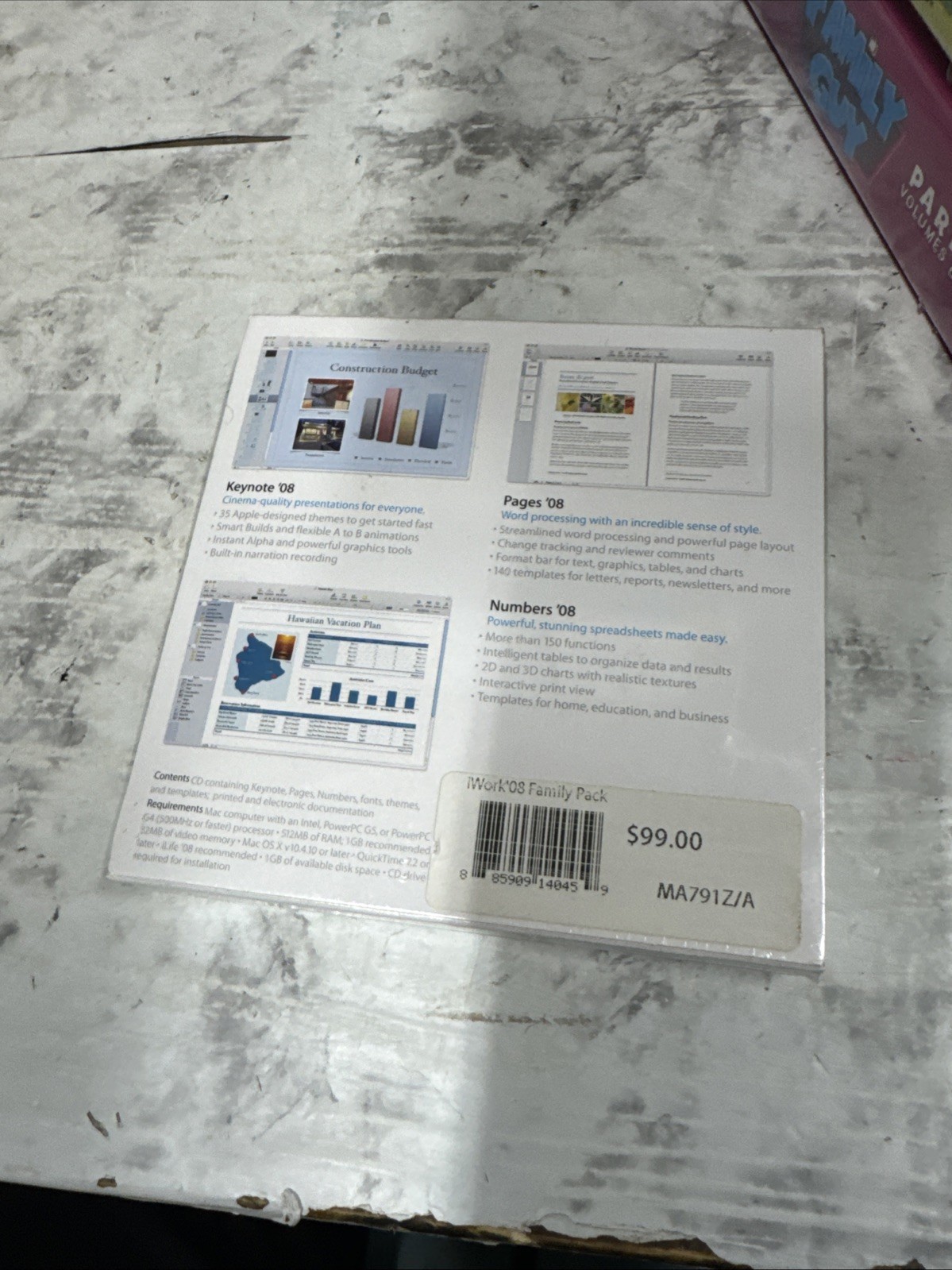Apple iWork ’08 Retail Install CD Full Version 8.0 (MA790Z/A) New Sealed