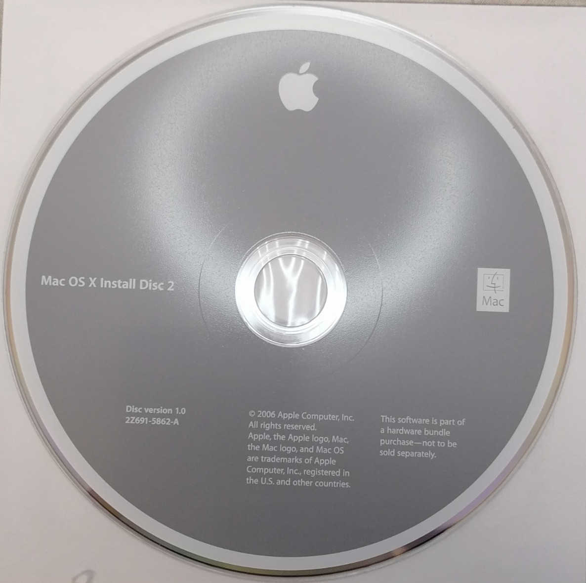 Mac OS X Install Disc 2 OSX 10.4.7 Version 1.0 PN:2Z691-5862-A