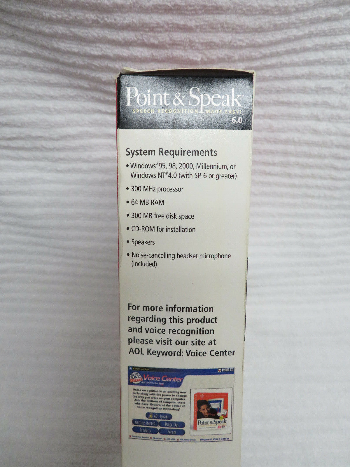 SCANSOFT DRAGON 6.0 AOL Point & Speak Speech Recognition Email Windows SOFTWARE