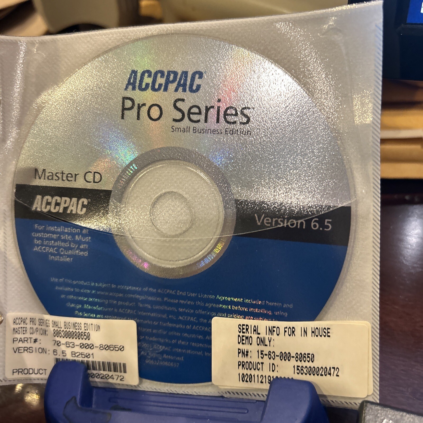 BRAND NEW ACCPAC PRO SERIES MASTER CDs Version 6.5. Enterprise & SMB . UNUSED.