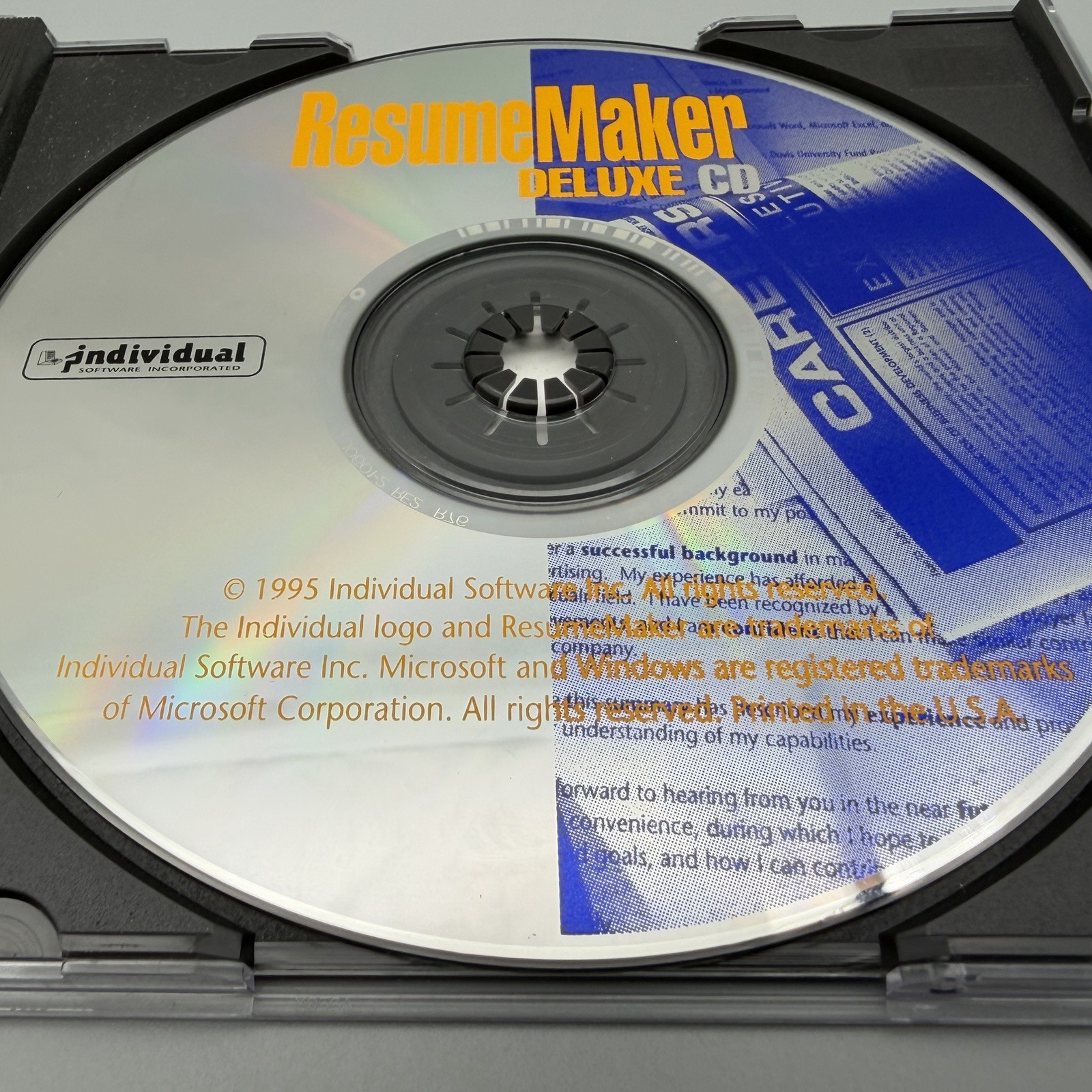 Vintage 1995 Resume Maker Deluxe CD Software Windows 3.1 & 95 Individual