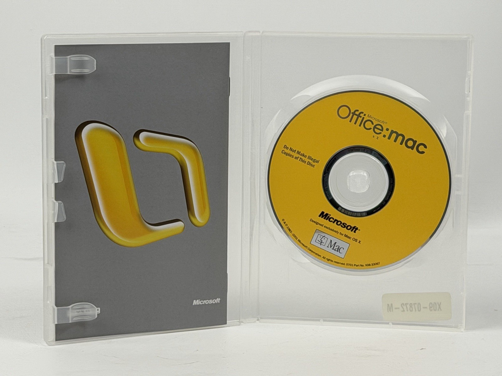 Office Mac OS X Software Disc CD 2001 Serial Product Key Number Case VG!