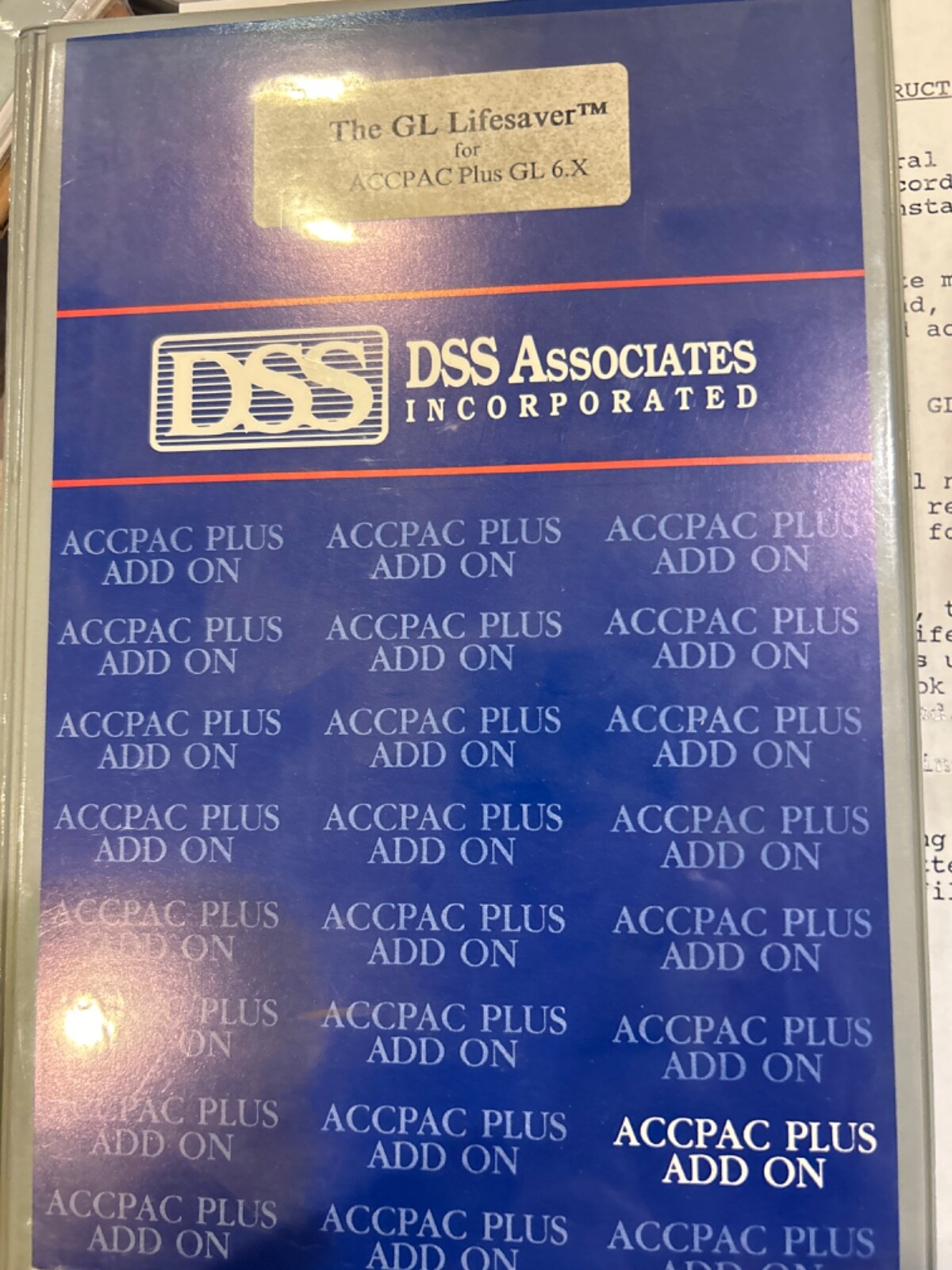EXTREMELY USEFUL BRAND NEW ADD-ON Accpac Plus GL Lifesaver v6.0 Disk and docs.