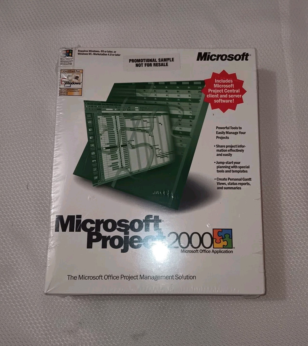 NEW SEALED – Microsoft Project 2000 w/ Project Central Client & Server Software