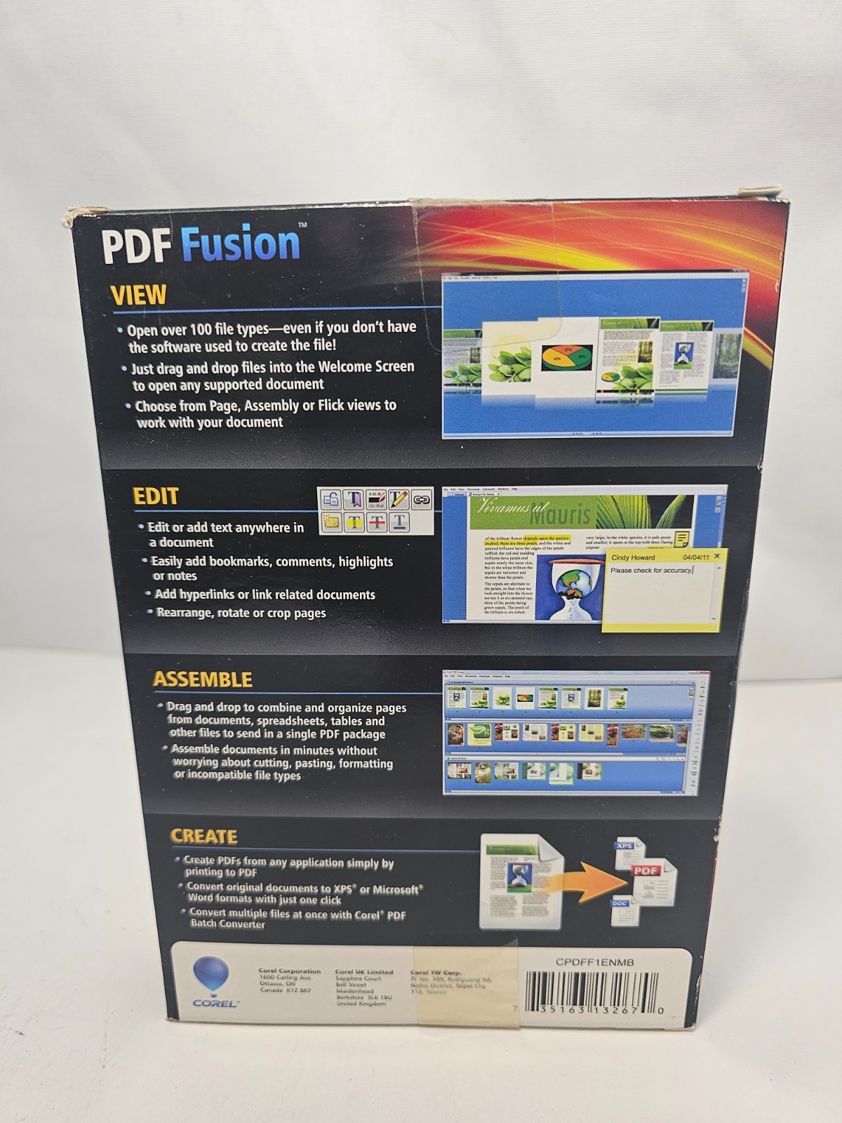 Corel PDF Fusion – Complete Product – 1 User Standard NEW