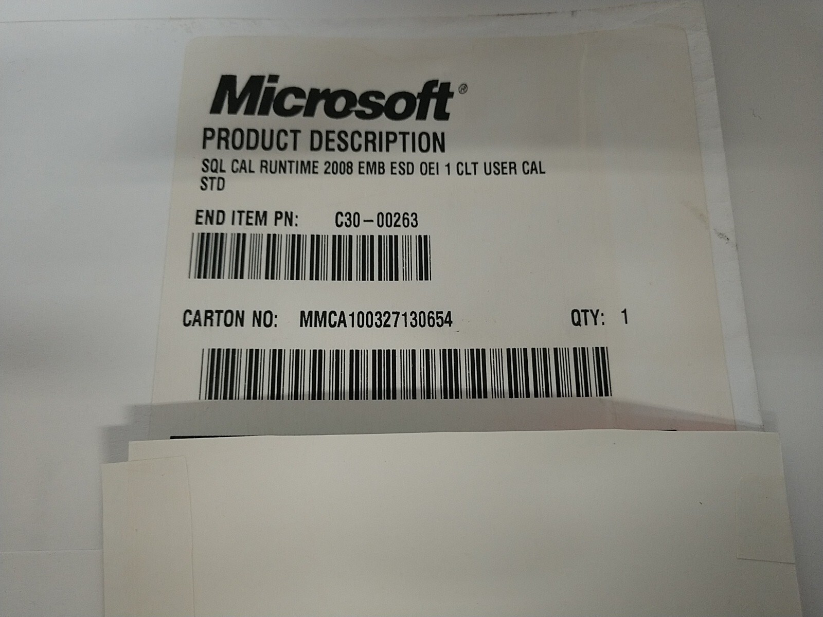 New, Sealed OEM Software SQL ( Server) Svr CAL 2008 EMB Std User 1 CAL X14-97758