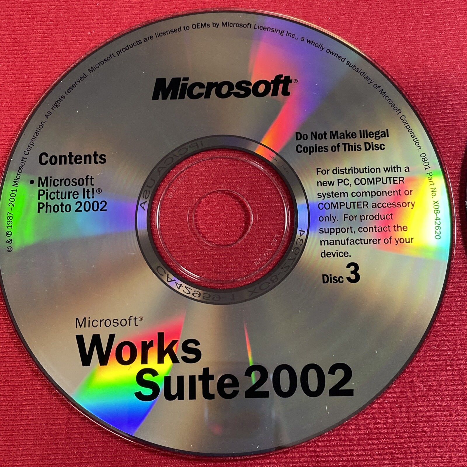 Microsoft Works Suite 2002 PC 5 CD-ROMs Word 2002 With Product Key Great