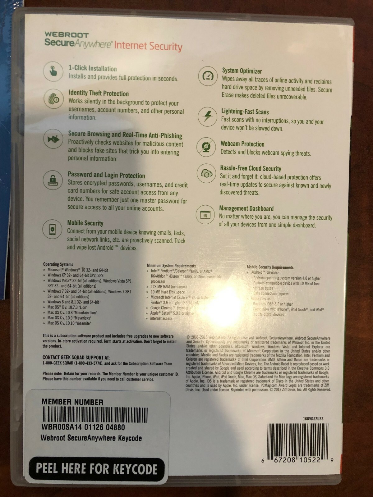Combo New Sealed Microsoft Windows XP Professional and Webroot SecureAnywhere