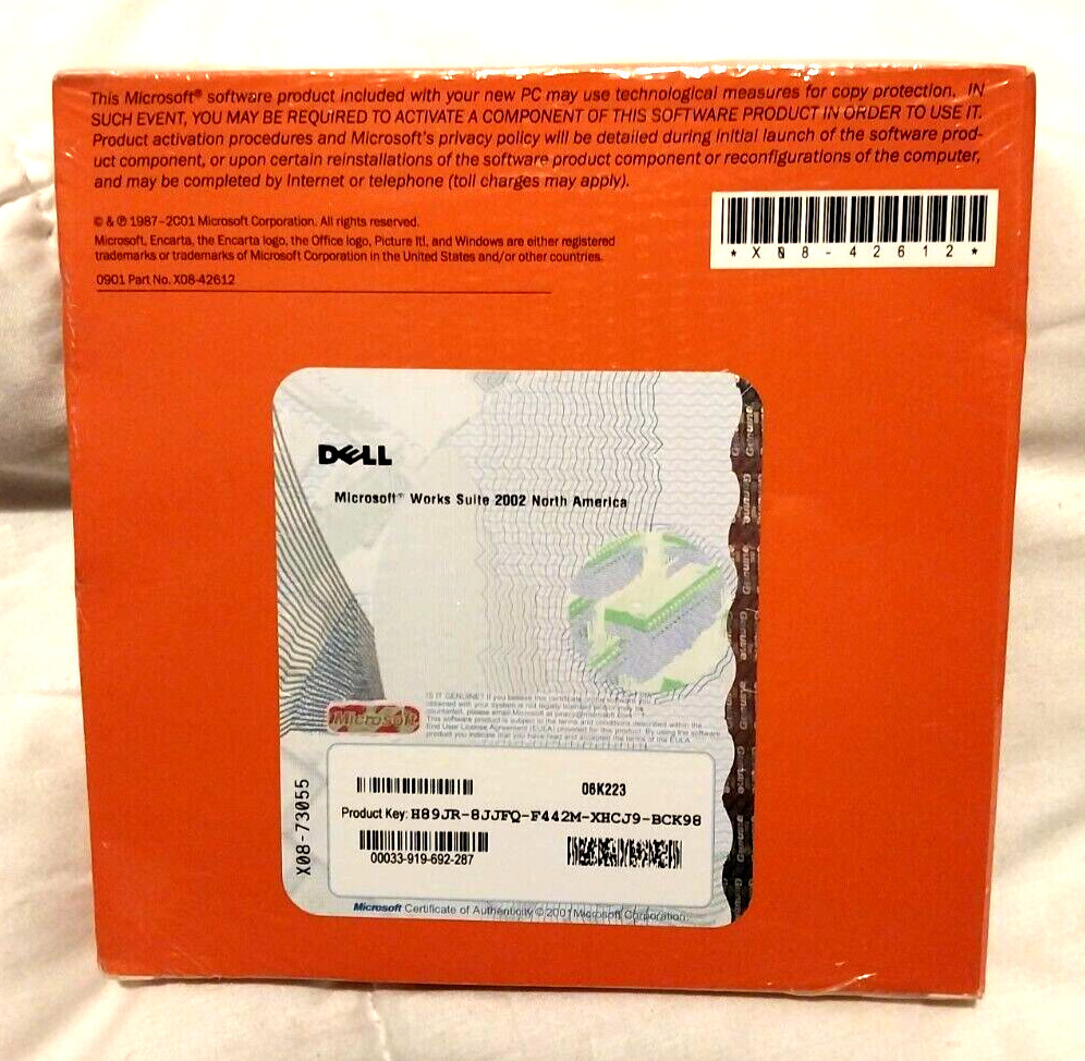 Microsoft Works Suite 2002 – New & w/ Product Key – New!