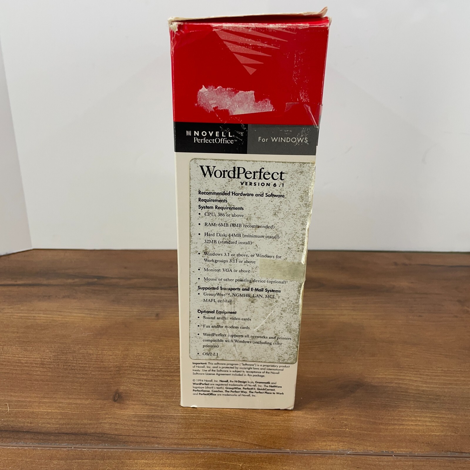 WordPerfect 6.1 for Windows 3.5″ Floppy Disk Upgrade Word Processor Novell NOB