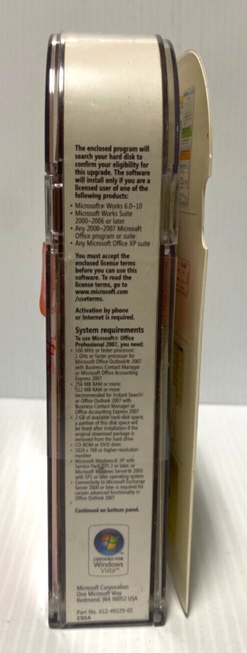 BRAND NEW – Microsoft Office Professional Pro 2007 Software Genuine Upgrade