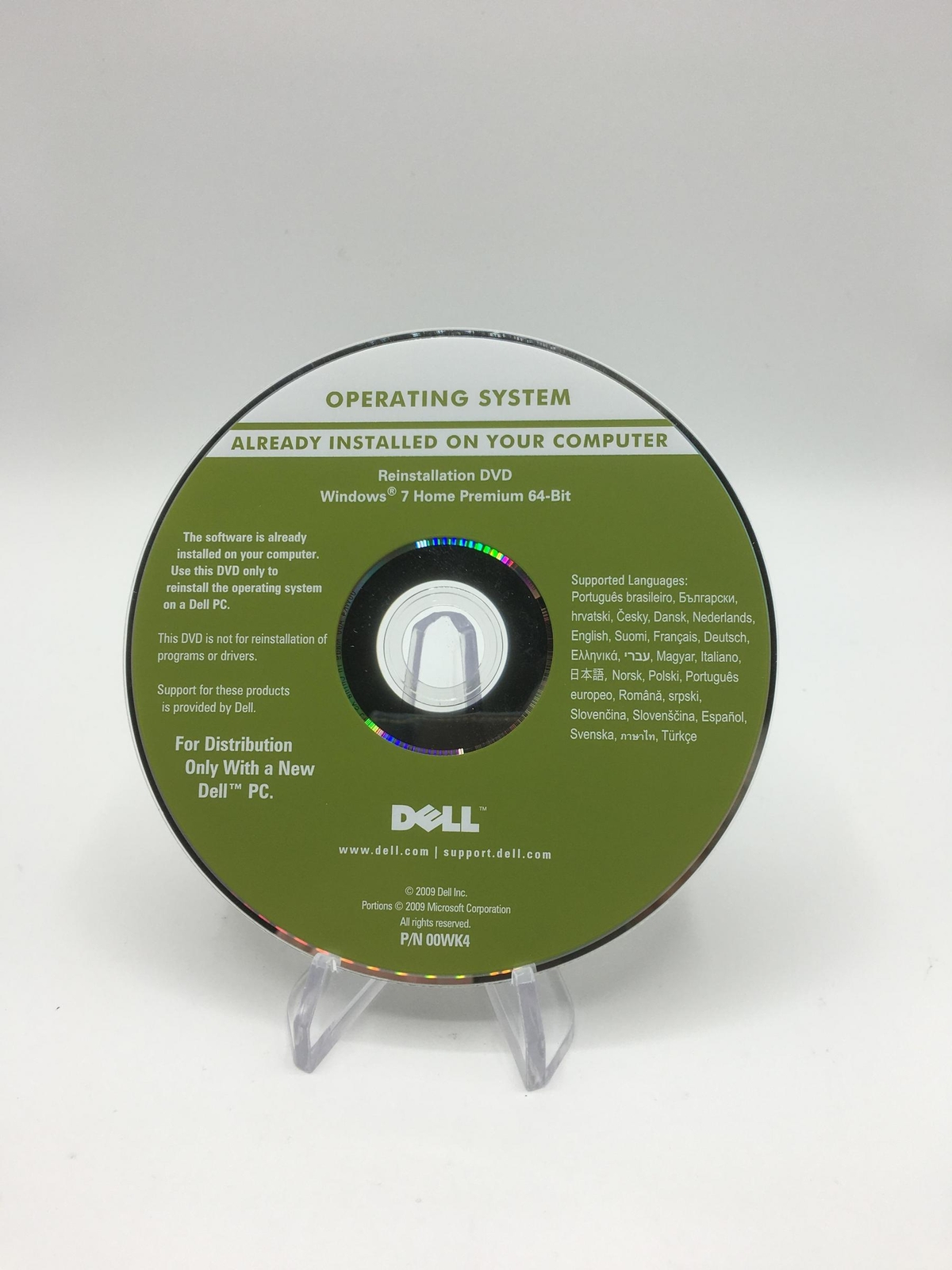 Microsoft Windows 7 Home Premium Multilingual 64-Bit Reinstallation DVD (00WK4)