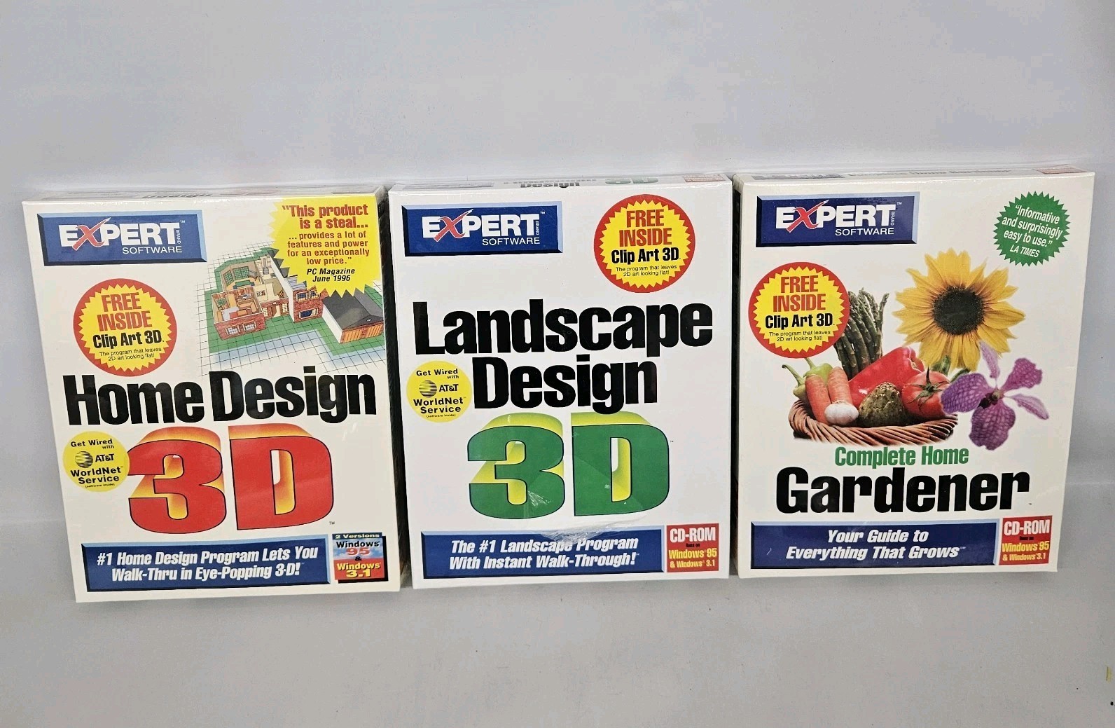 Vintage Expert Software Pc Big Box Lot Home Design Landscape Gardener New Rare