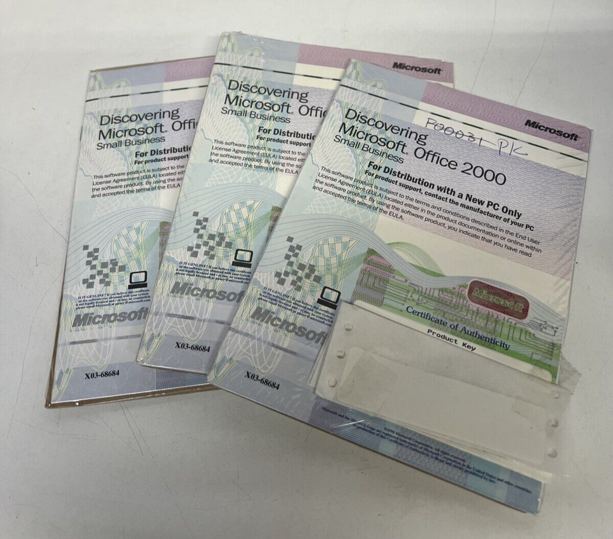 3x Discovering Microsoft Office 2000 Small Business Software X03-68684 PC