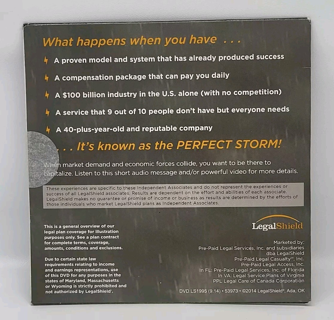 The Perfect Storm Cd Dvd MLM Infomercial Umbrella Legal Shield
