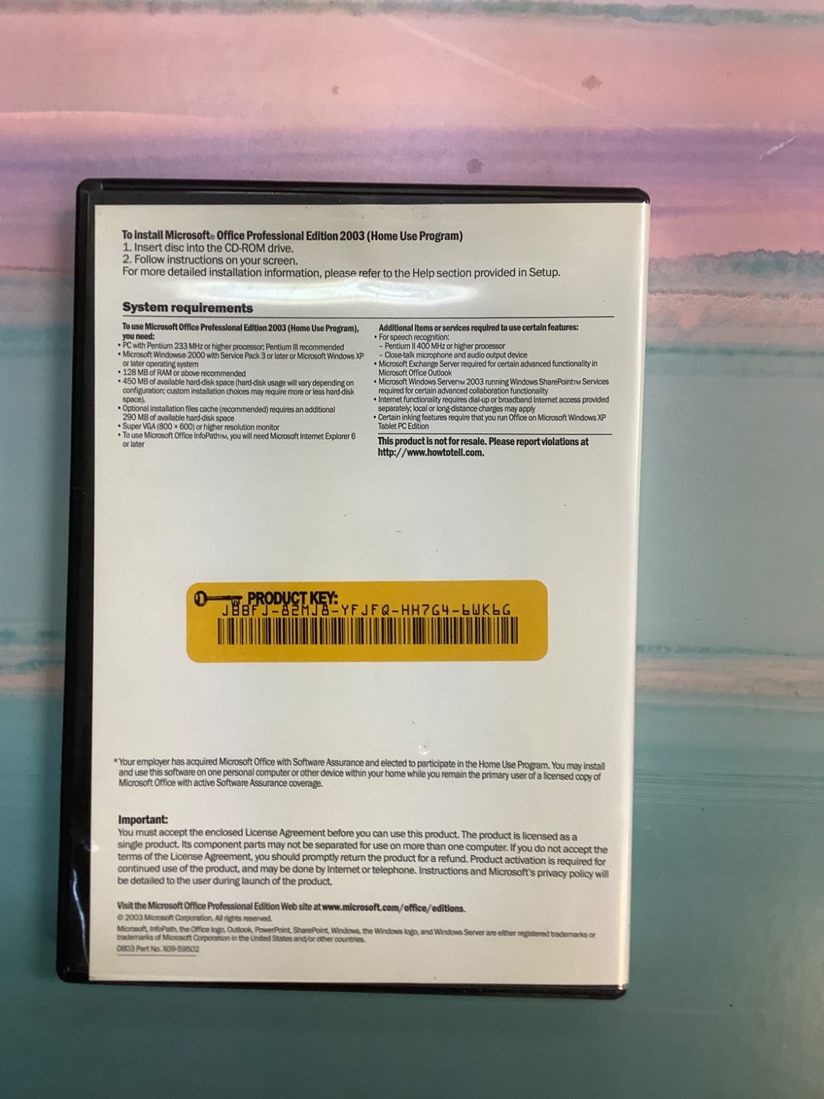 Microsoft Office 2003 Professional Edition Home Use Program NFR