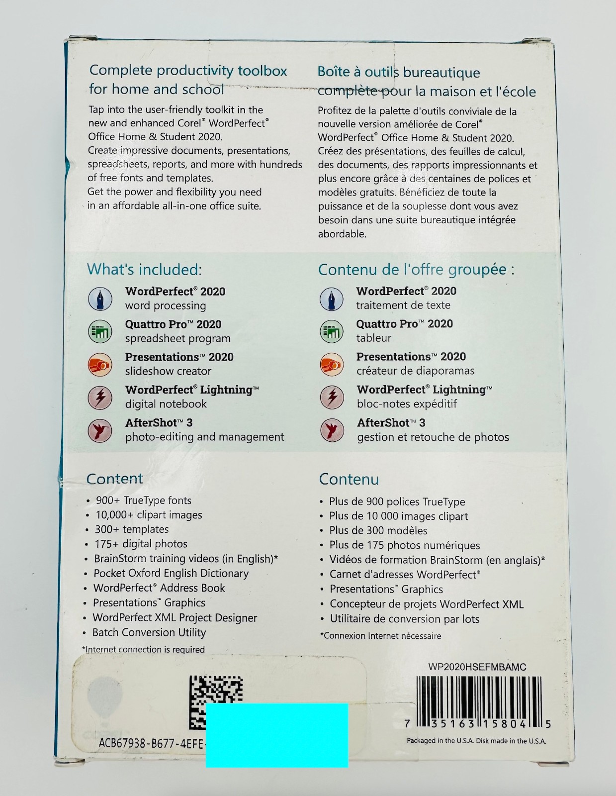 NEW Corel WordPerfect Office Home & Student 2020 – FACTORY SEALED