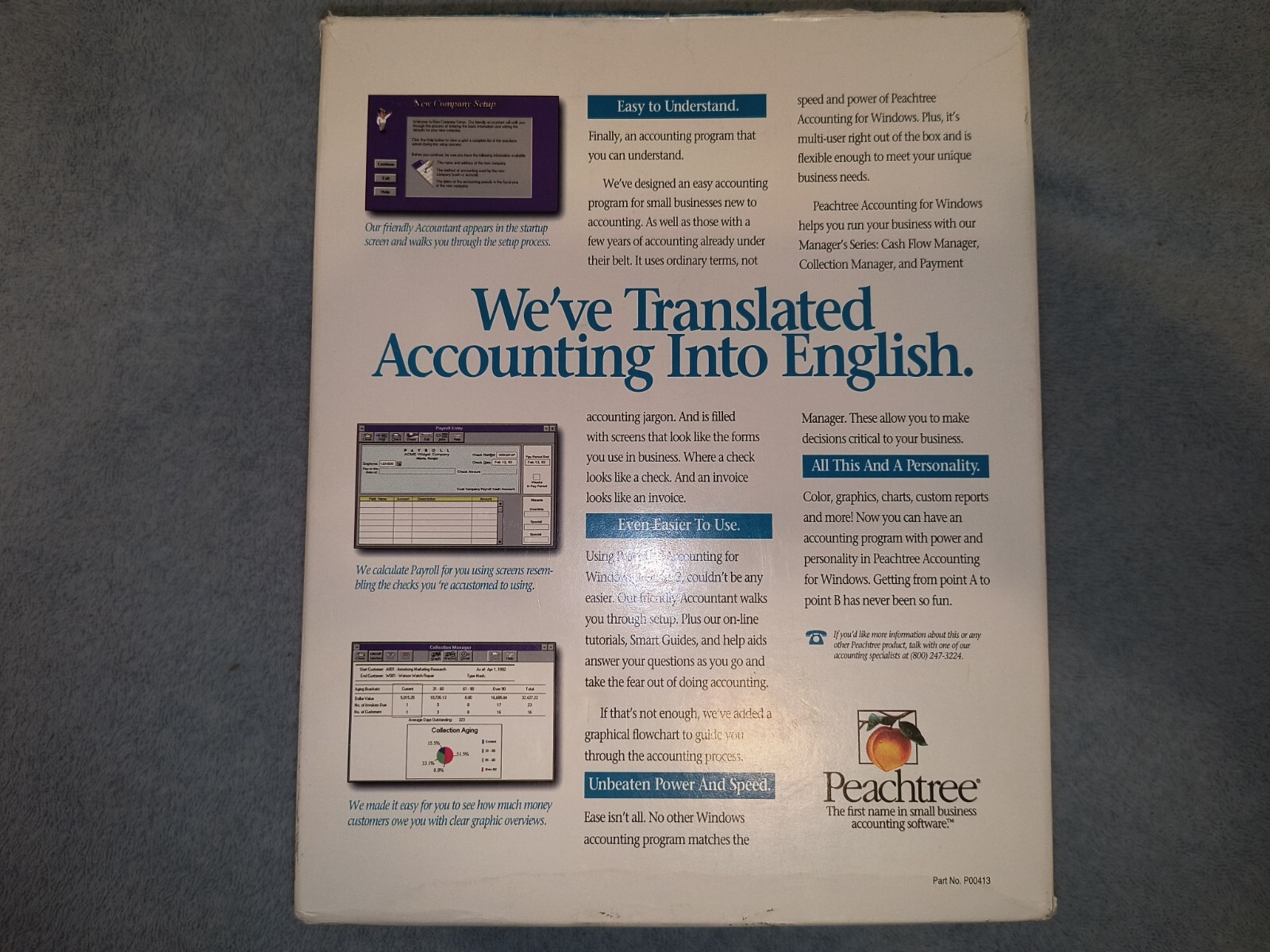 RARE VINTAGE PEACHTREE ACCOUNTING SYSTEM – 2.0 FOR WINDOWS 1993