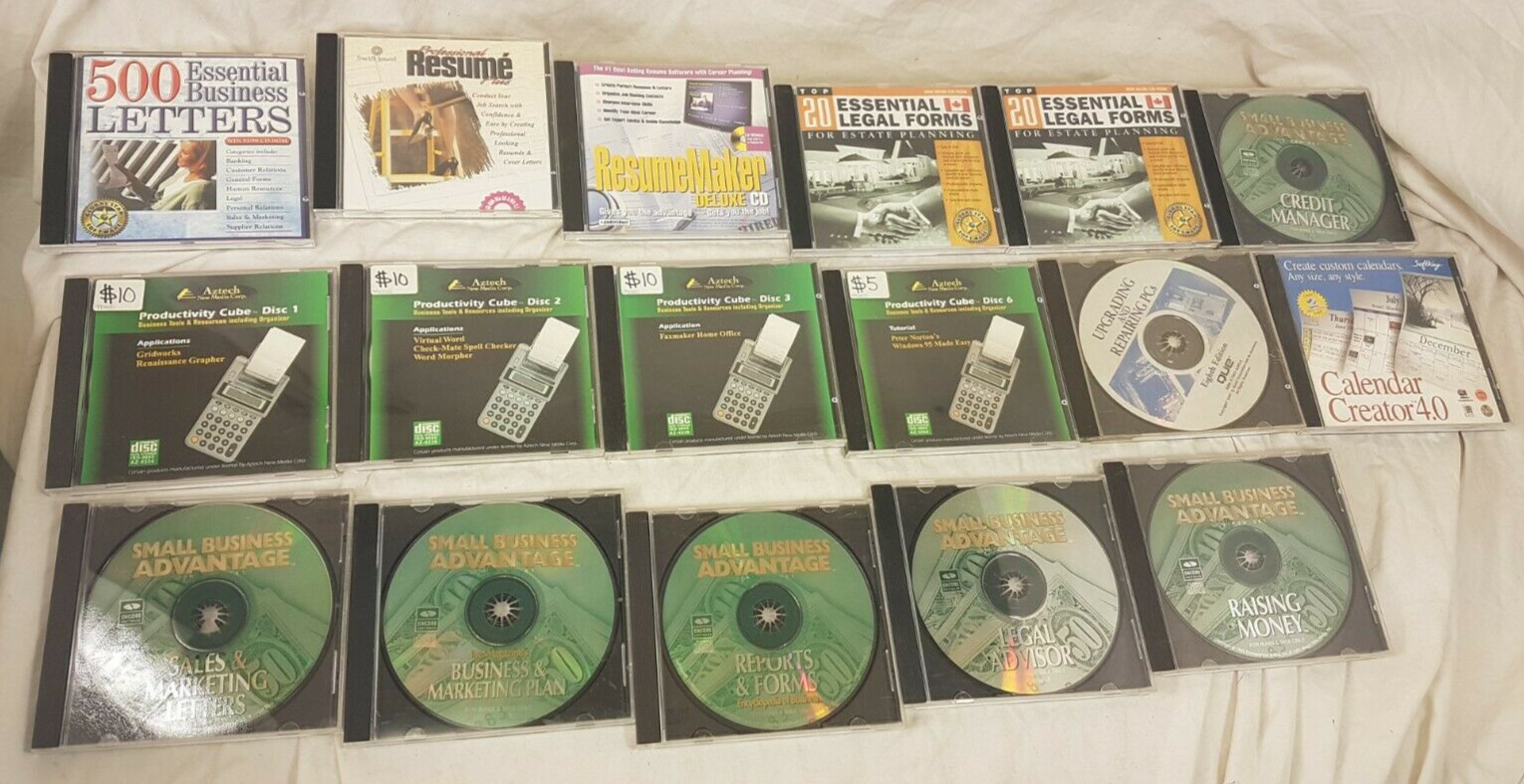 LOT OF 17 Aztech Productivity Cube & MORE Business Resources PC 90s vintage