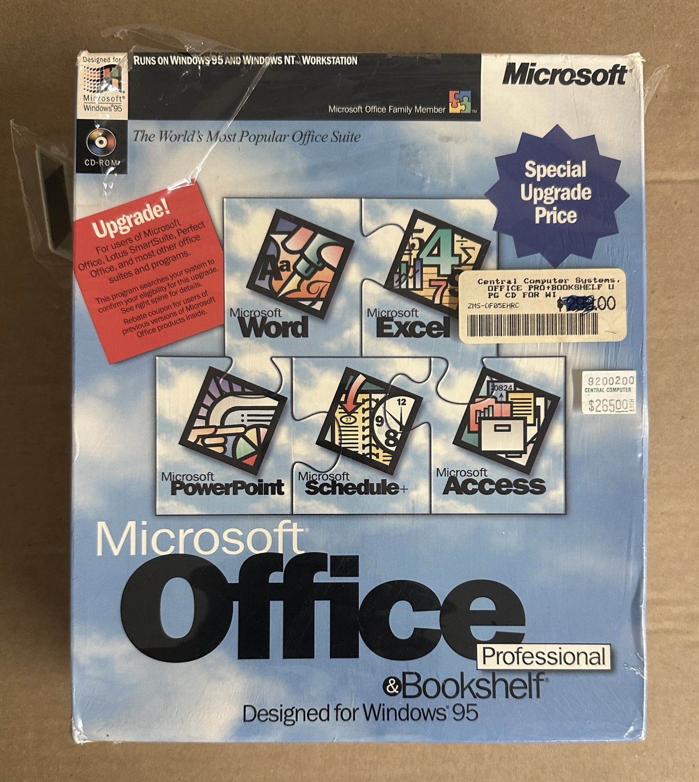 Vintage Microsoft Office Standard Edition for Windows 95 NT NEW BIG BOX CD-ROM