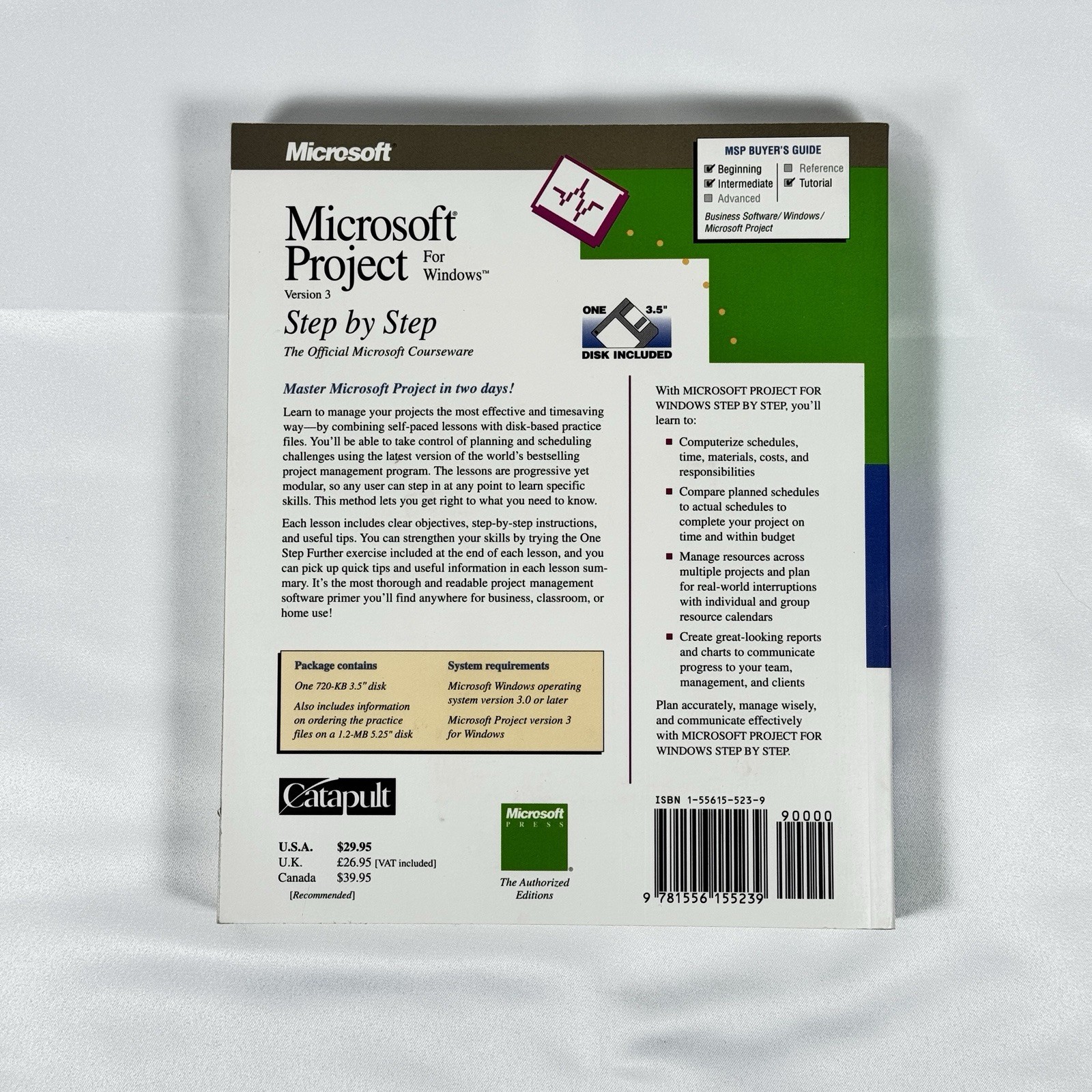 Microsoft Project Windows Step by Step V3 Courseware with Disk, Catapult *NEW*