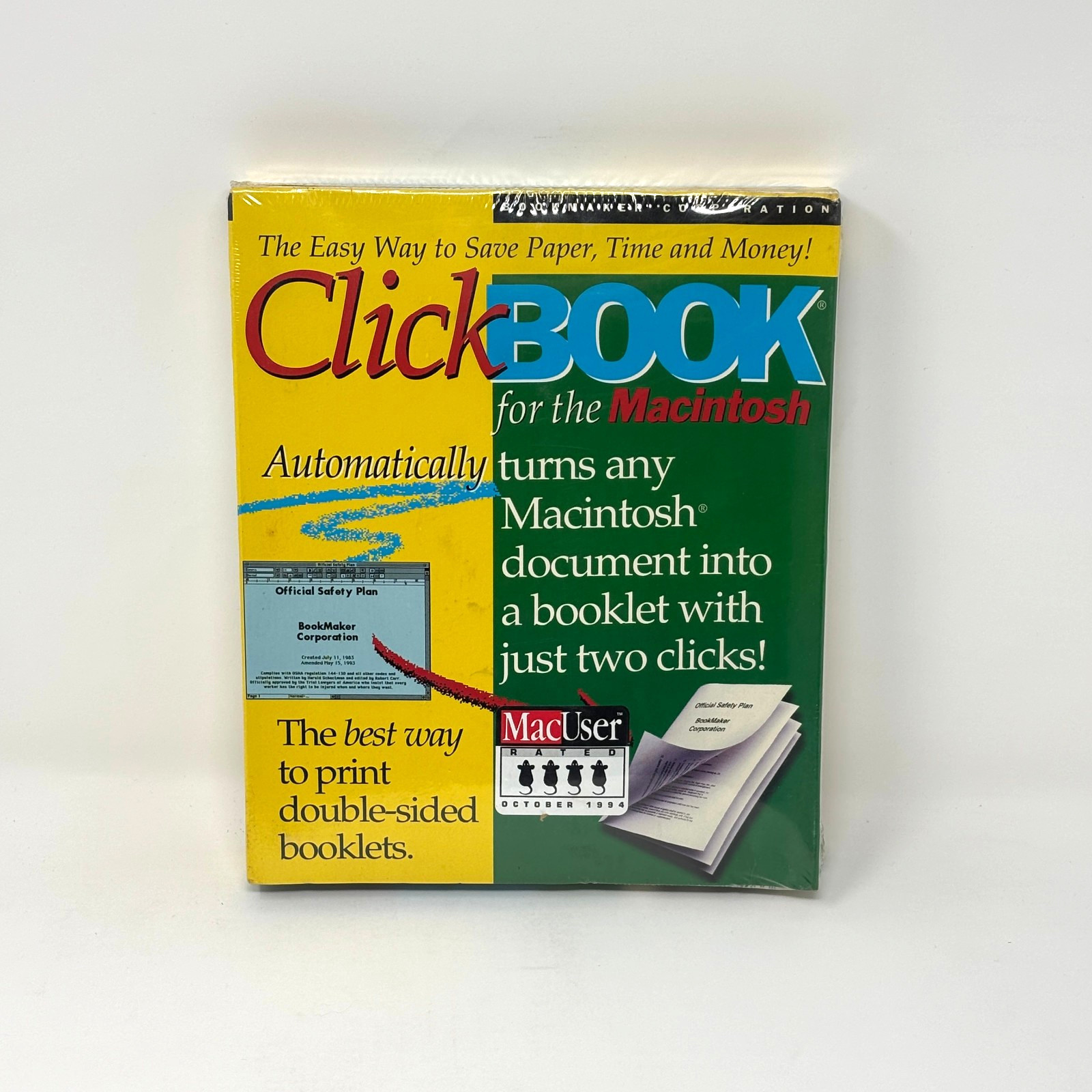 Vintage 90s Sealed Clickbook 1.2 for the Macintosh Software – Bookmaker