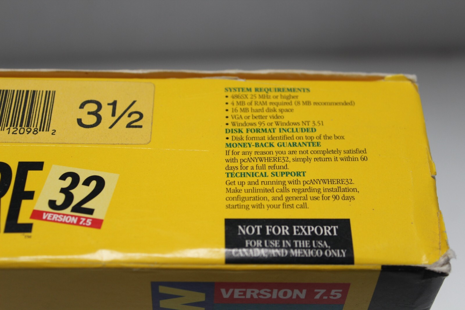 Vintage SYMANTEC PC ANYWHERE 32 Version 7.5 Windows 95 NT 3.1 DOS